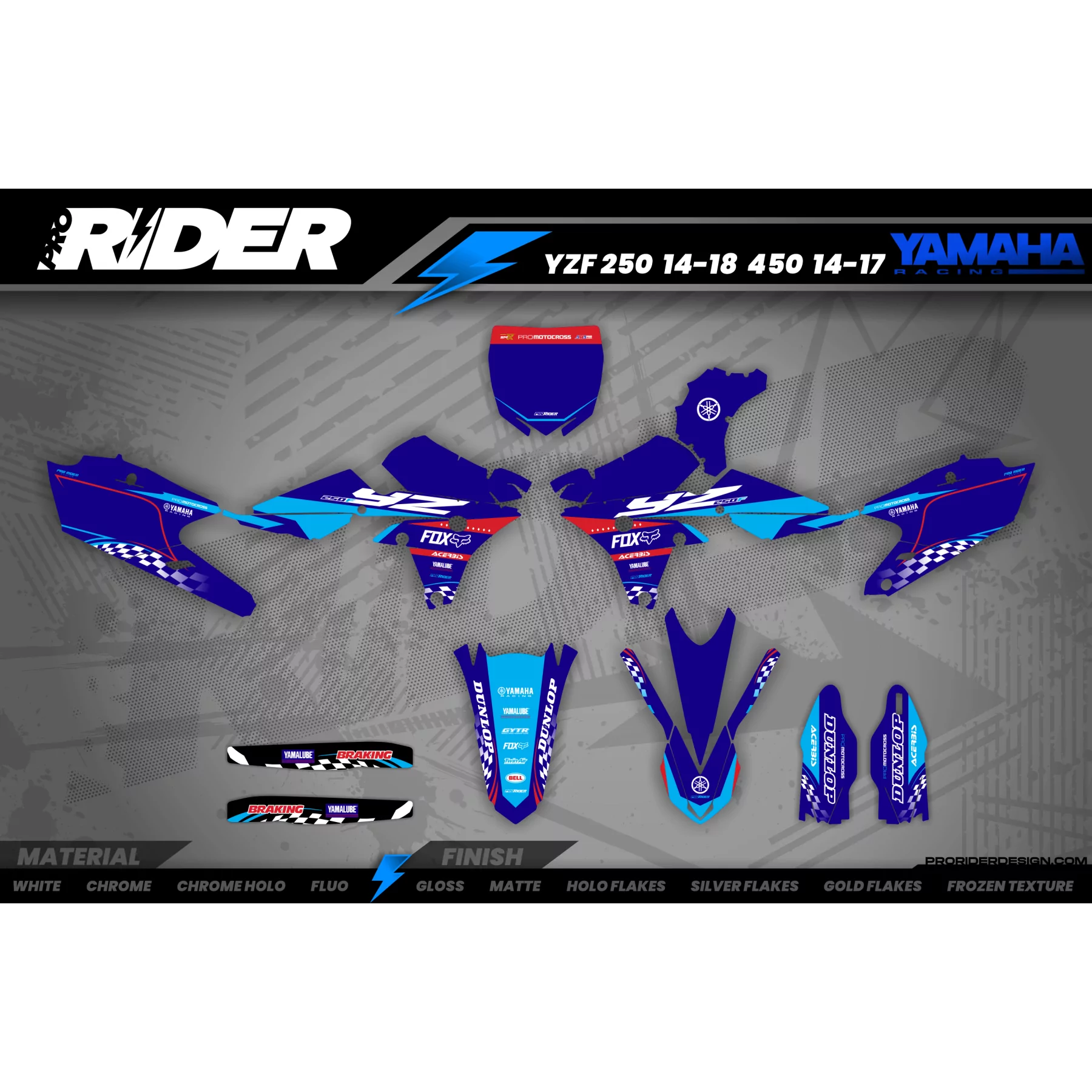 Kit adhesivos moto Kit adhesivos Motocross YAMAHA Racer - BLUE