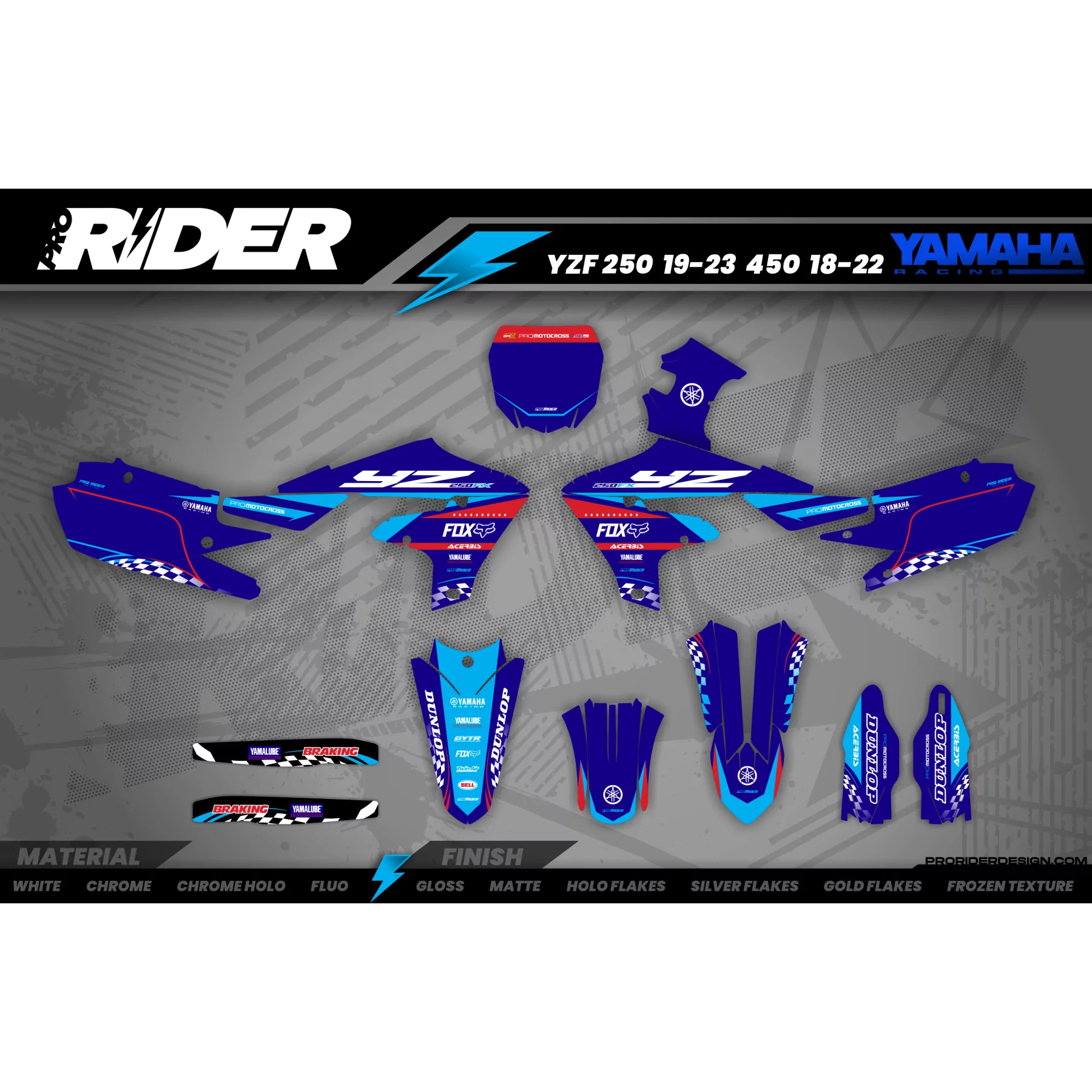 Kit adhesivos moto Kit adhesivos Motocross YAMAHA Racer - BLUE