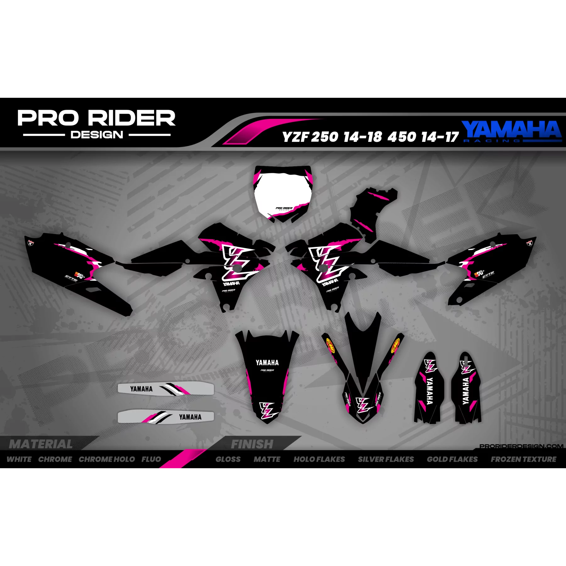 Motocross graphics kit GRAPHICS YZ YZF Motocross YAMAHA RETRO BLACK