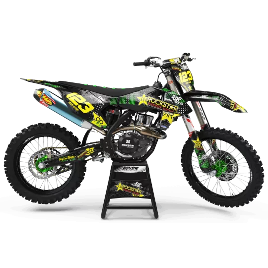 KIT ADESIVOS moto KIT ADESIVOS MOTOCROSS PERSO ROCKSTAR ENERGY verde (ref:prda16b)