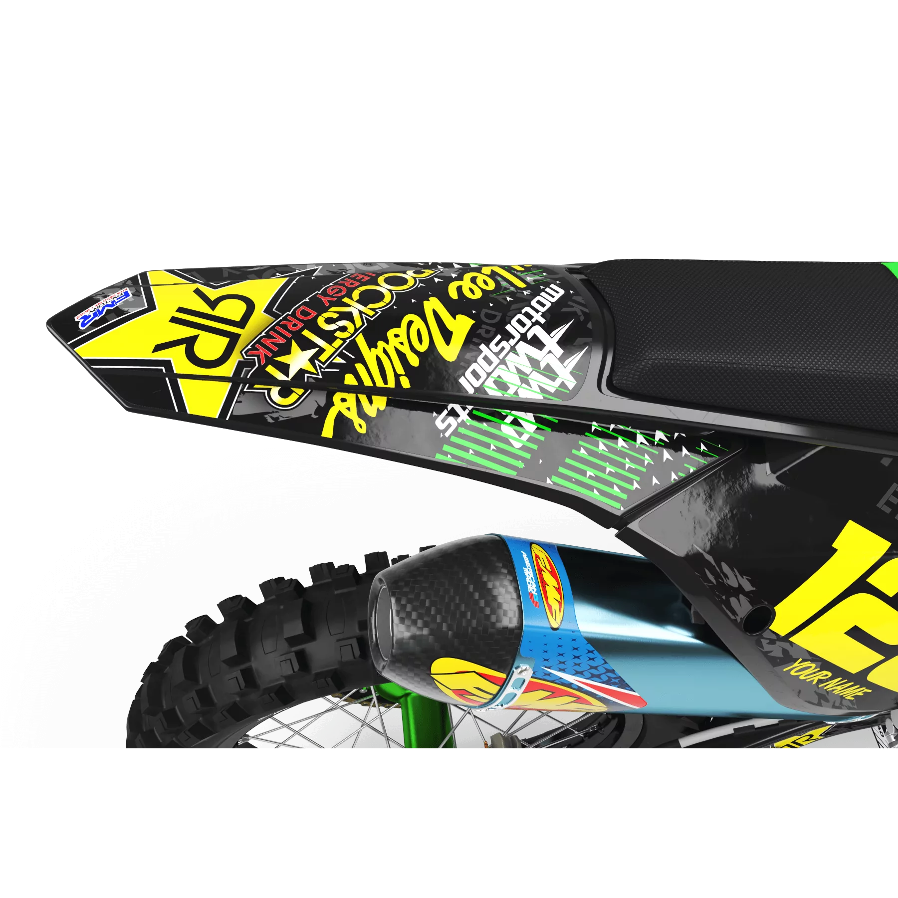 graphics moto GRAPHICS MOTOCROSS PERSO ROCKSTAR ENERGY green (ref:prda16b)