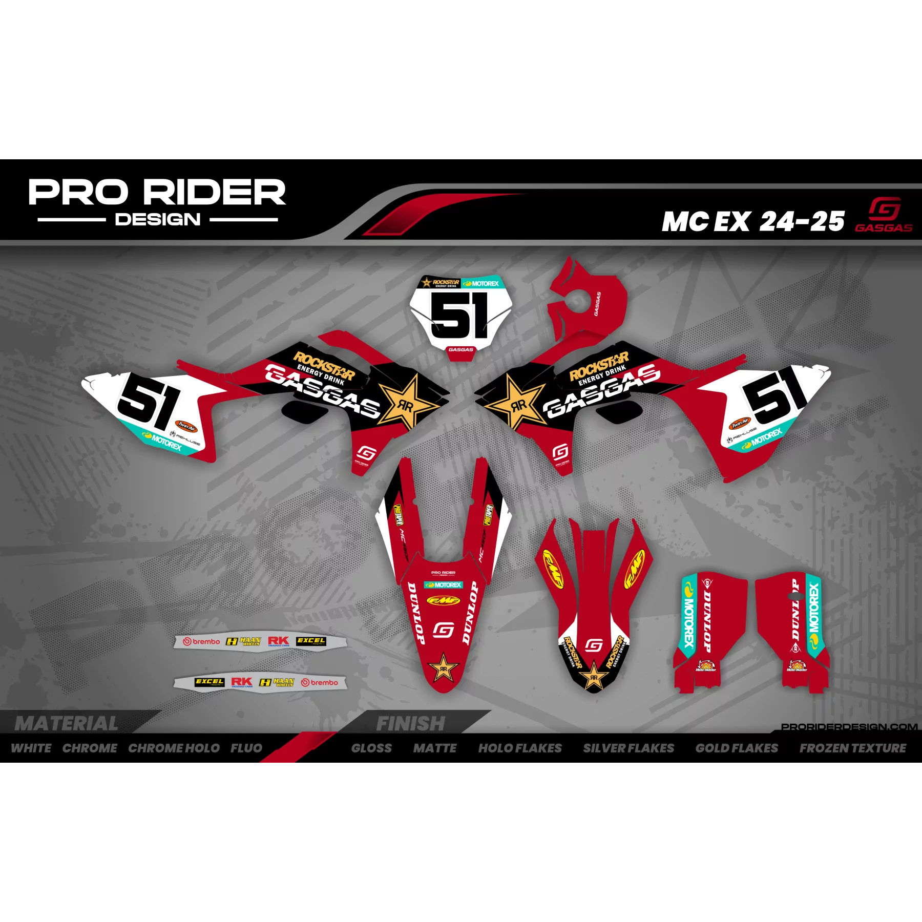 Dekor Moto Dekor Motocross Gasgas ROCKSTAR JUSTIN BARCIA