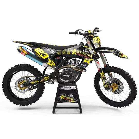 Kit adesivos moto KIT ADESIVOS MOTOCROSS ROCKSTAR ENERGY amarelo (ref:prda16d)