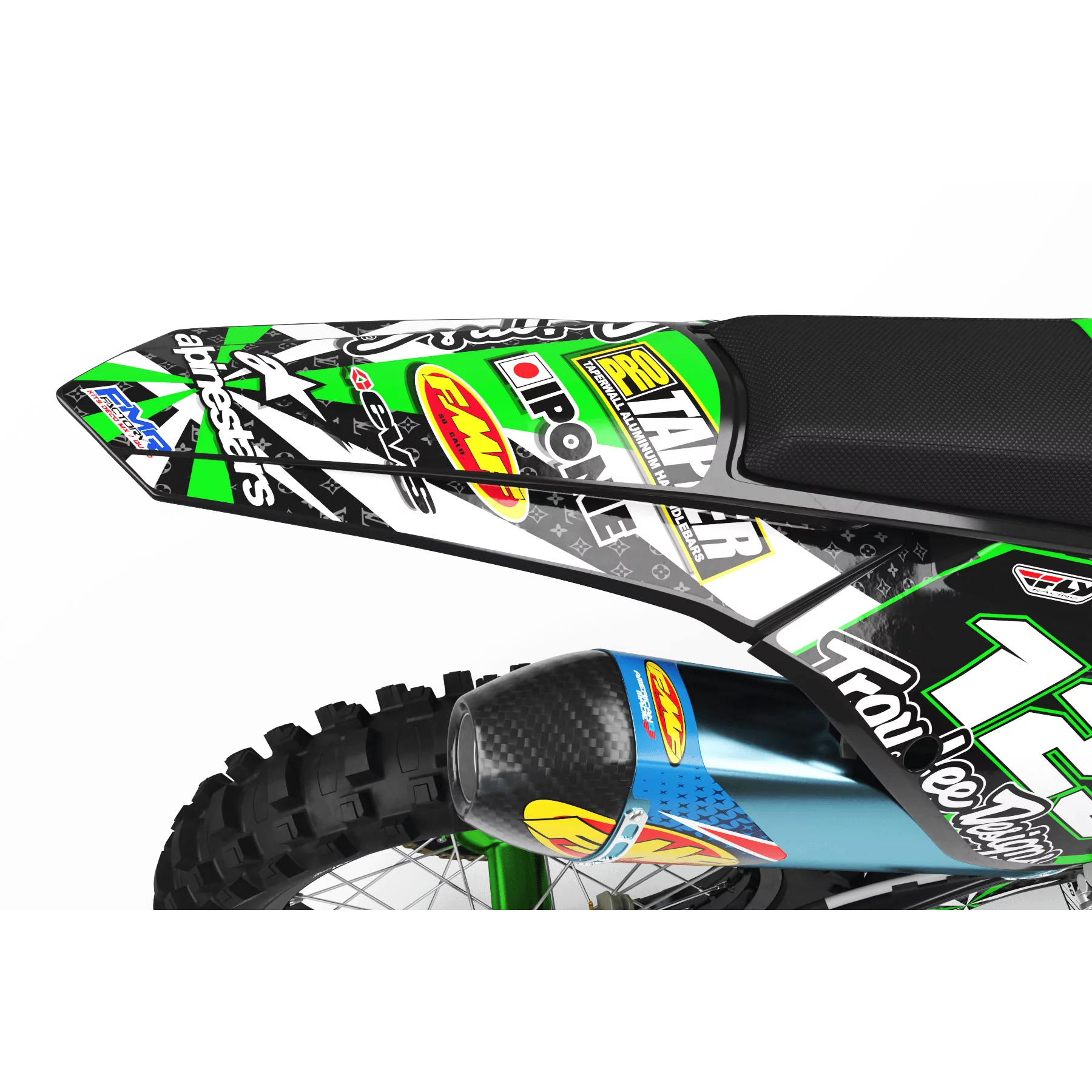 STICKERSET motor Stickerset MOTOCROSS ALPINESTARS groen (ref:prda4b)