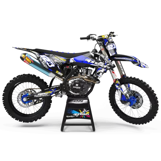 Kit adesivos moto KIT ADESIVOS MOTOCROSS personalizado ALPINESTARS azul (ref:prda4d)