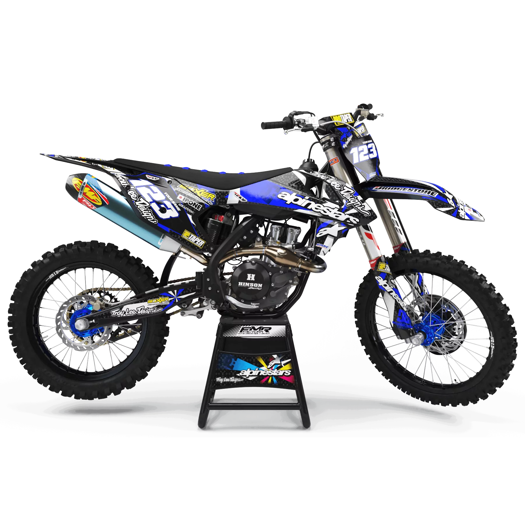 DEKOR Motorrad Dekor MOTOCROSS perso ALPINESTARS blau (ref:prda4d)