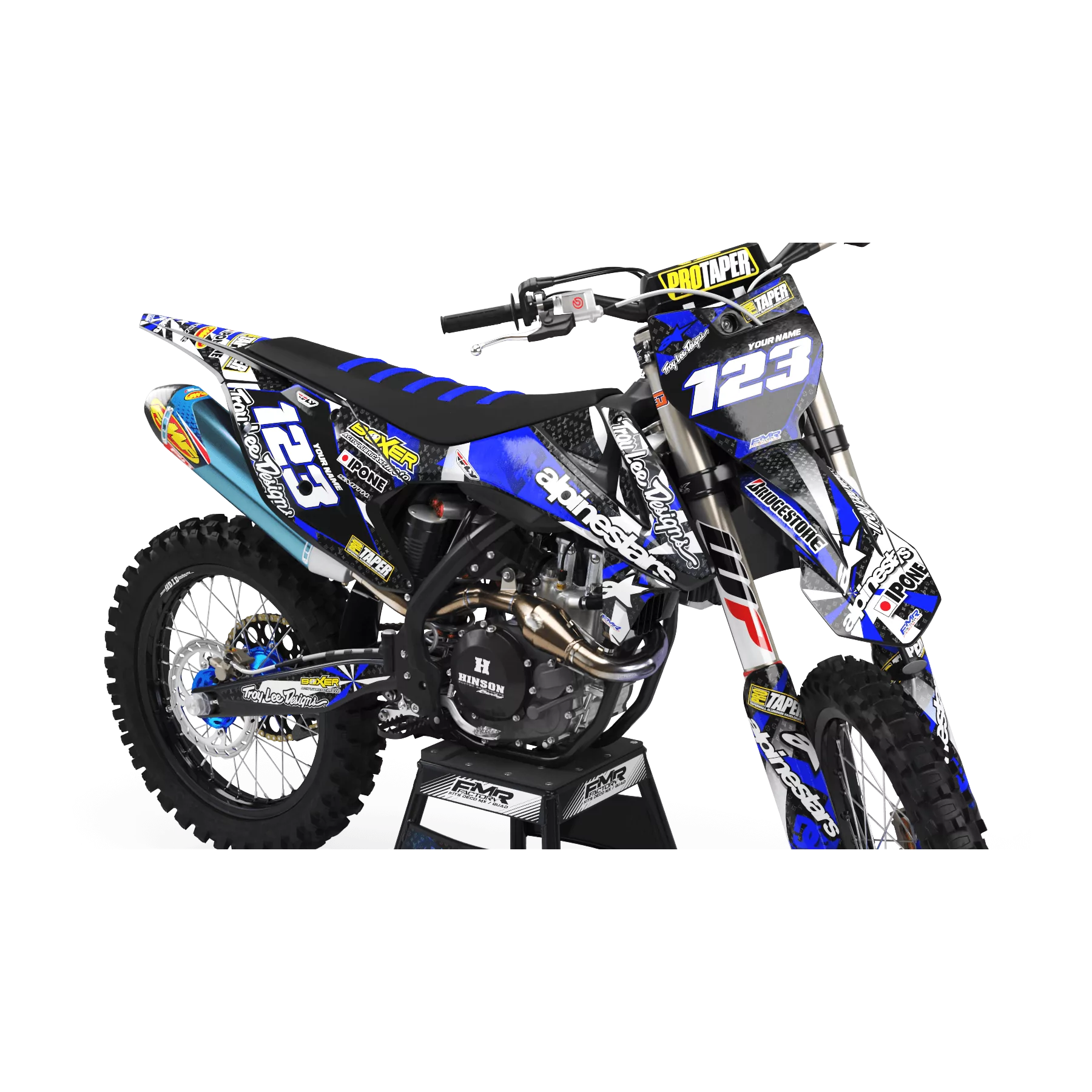 DEKOR Motorrad Dekor MOTOCROSS perso ALPINESTARS blau (ref:prda4d)