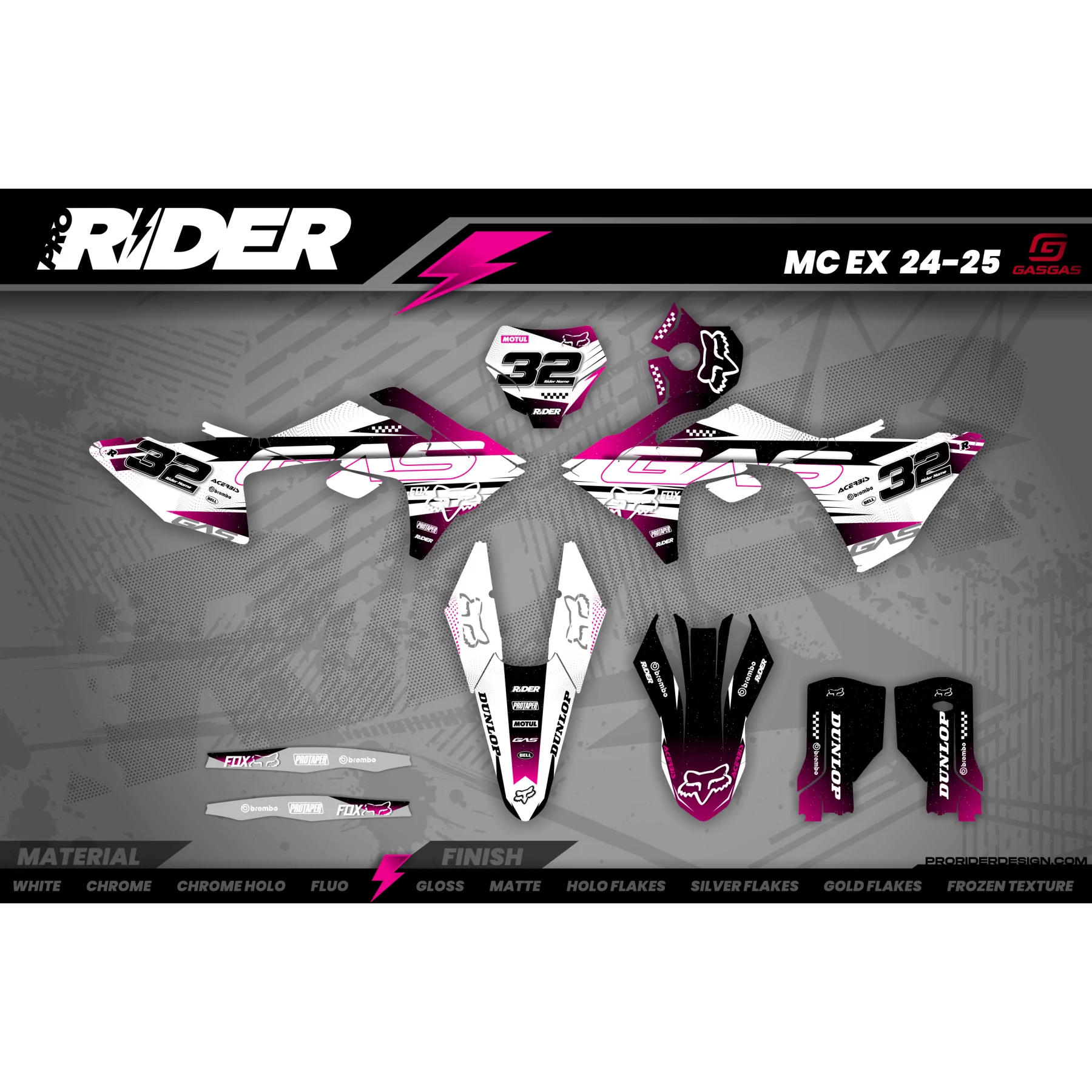 Kit adhesivos moto Kit adhesivos motocross gasgas FOX ICE