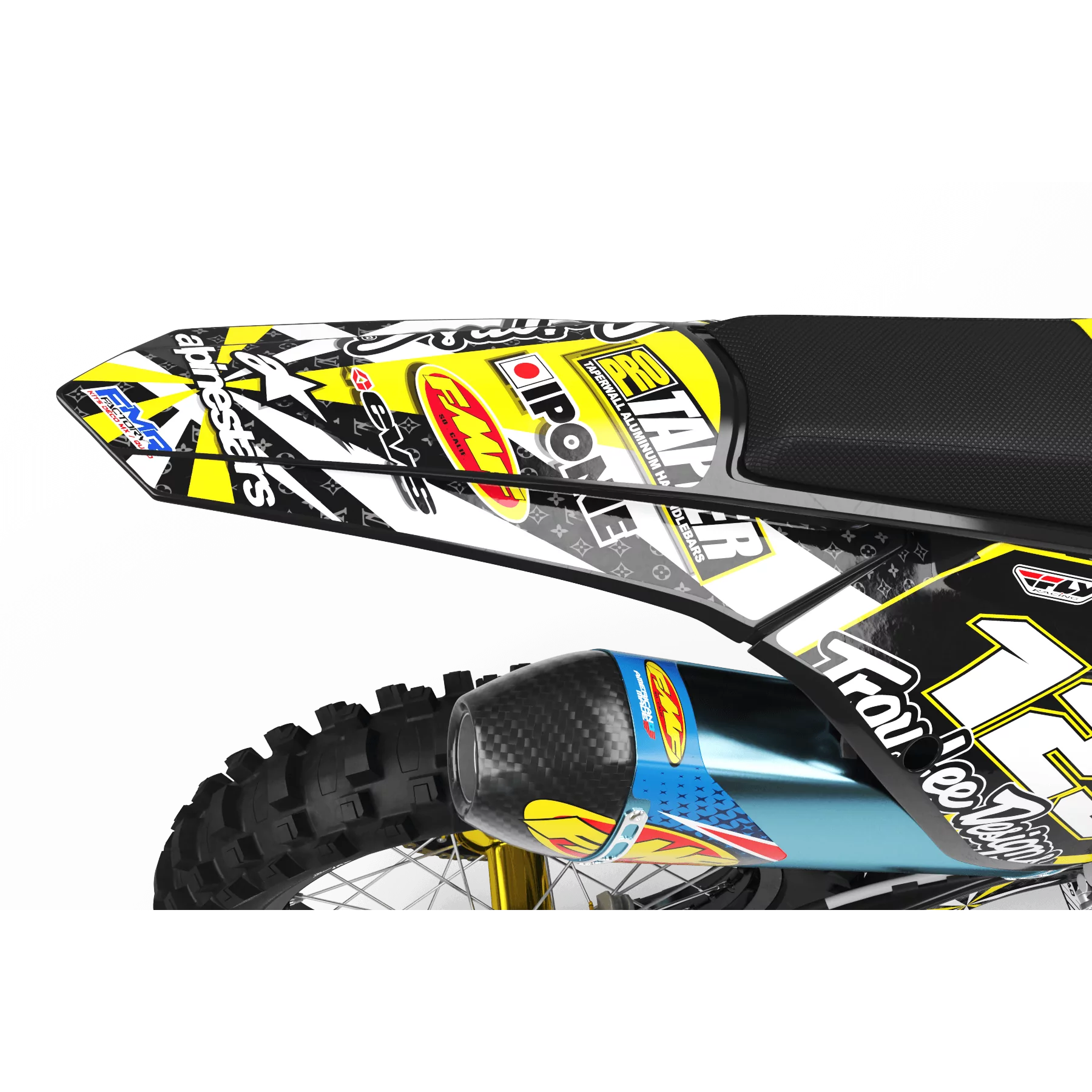 Kit adesivos moto KIT ADESIVOS Motocross ALPINESTARS amarelo (ref:prda4e)