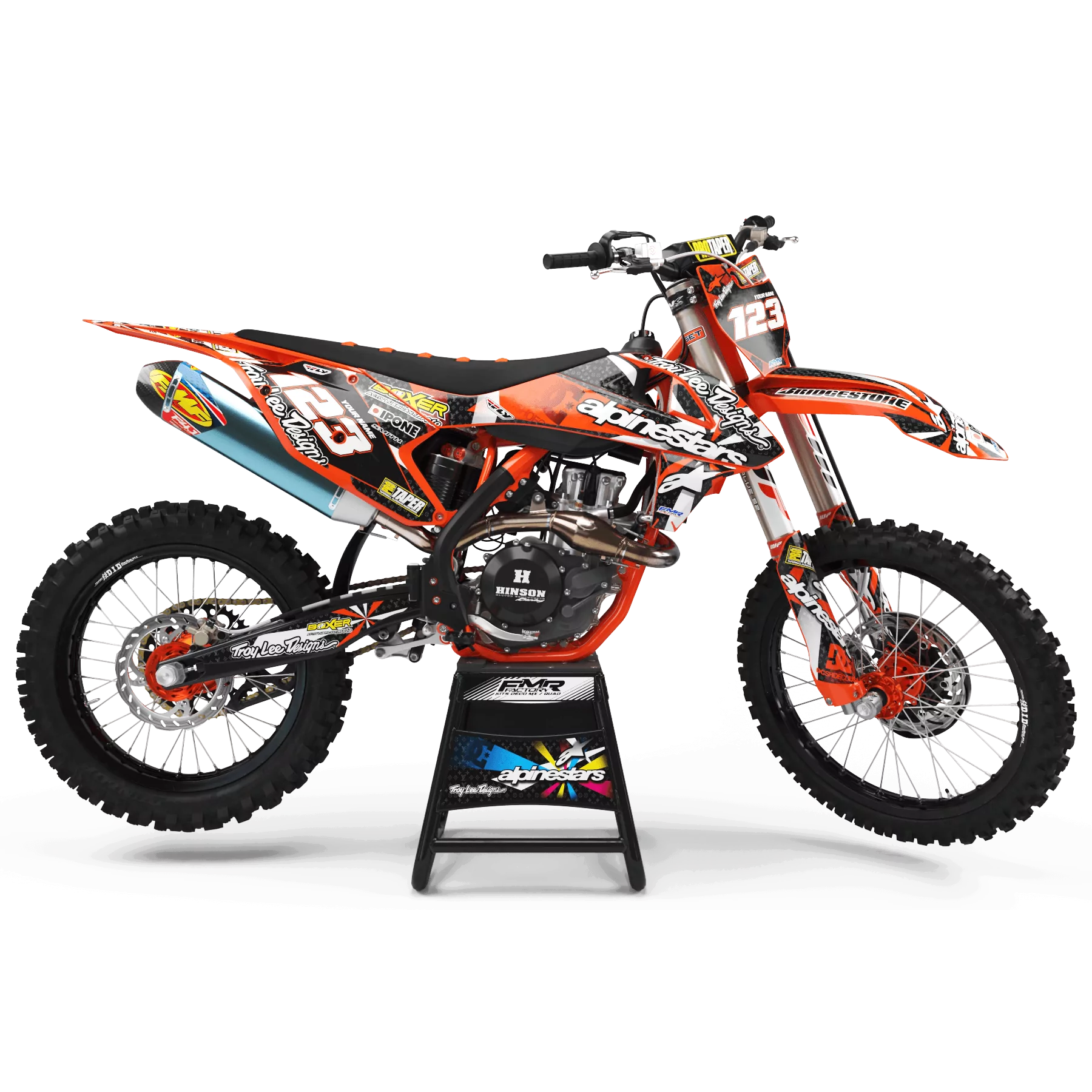 GRAPHICS moto Graphics Motocross PERSO MOTOCROSS ALPINESTARS orange (ref:prda4f)