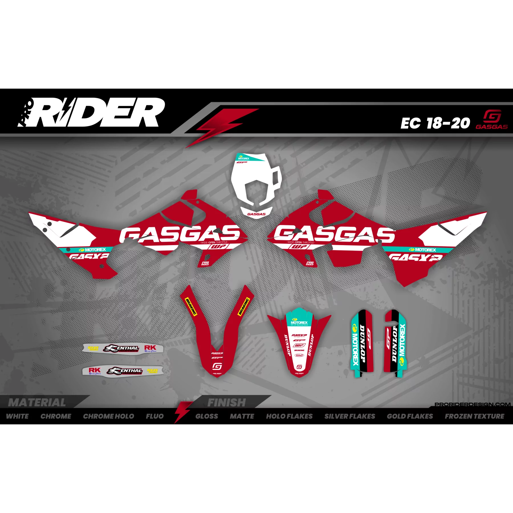 Kit adesivos moto Kit adesivos GASGAS MOTOREX RED