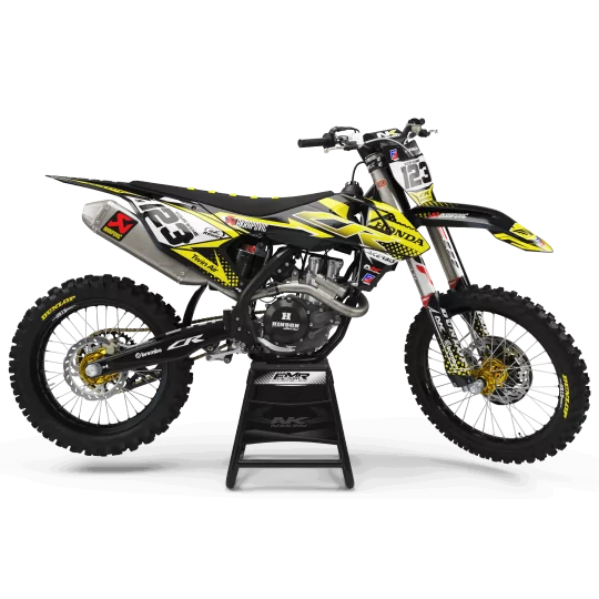 Kit adesivos moto KIT ADESIVOS MOTOCROSS honda FACTORY ENERGY amarelo (ref:prda33a4)