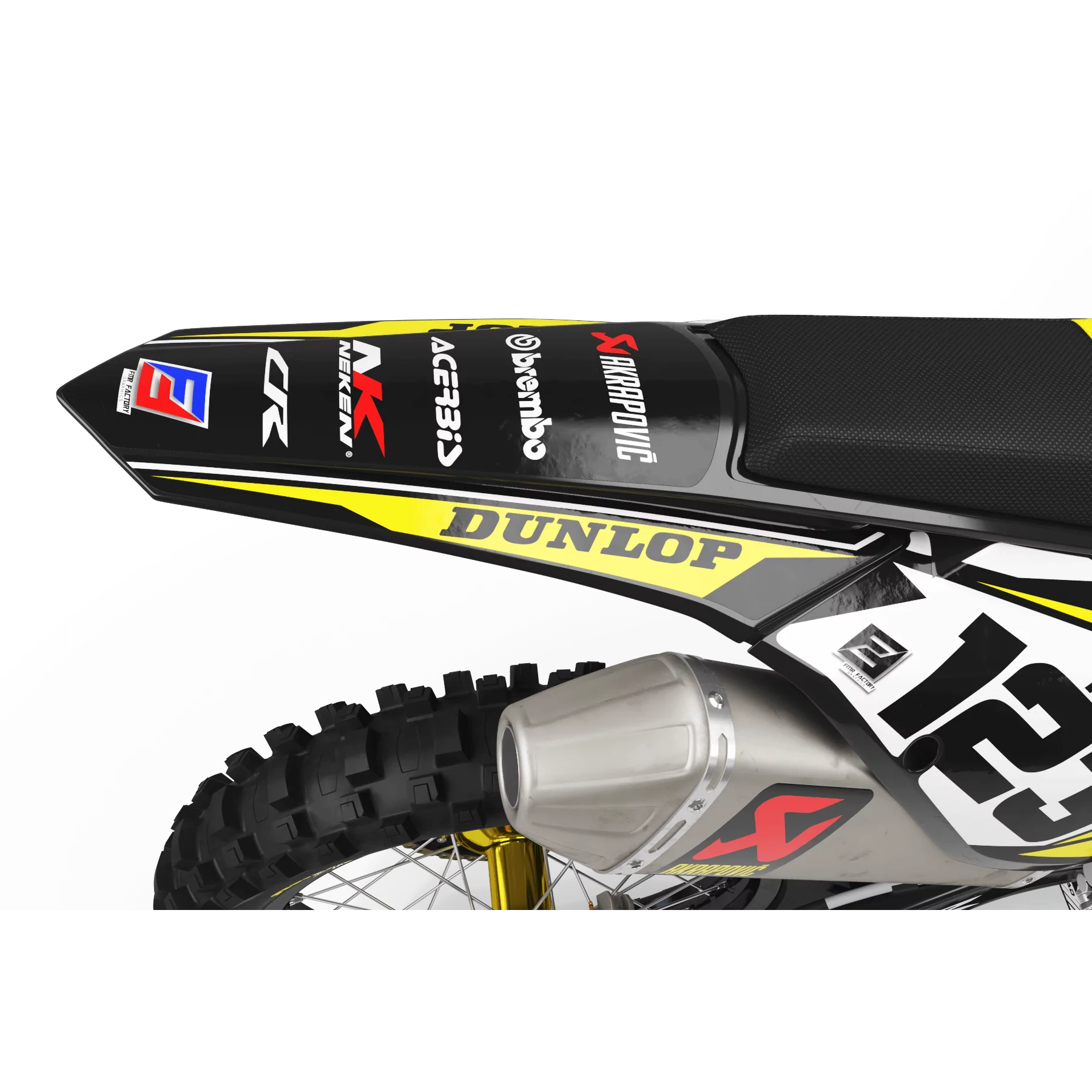 Kit adesivos moto KIT ADESIVOS MOTOCROSS honda FACTORY ENERGY amarelo (ref:prda33a4)