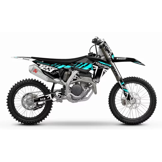 Kit adesivos moto KIT ADESIVOS MOTOCROSS TRIUMPH STOCK TEAL