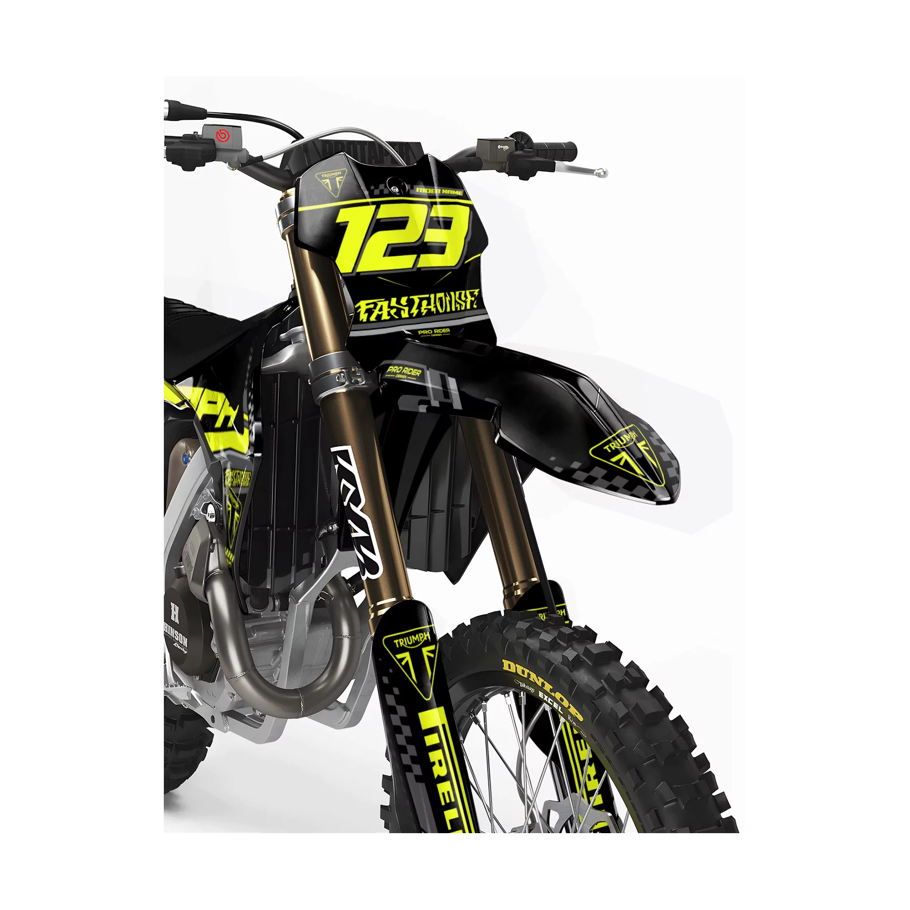 Kit adesivos moto KIT ADESIVOS MOTOCROSS TRIUMPH FASTHOUSE NEON