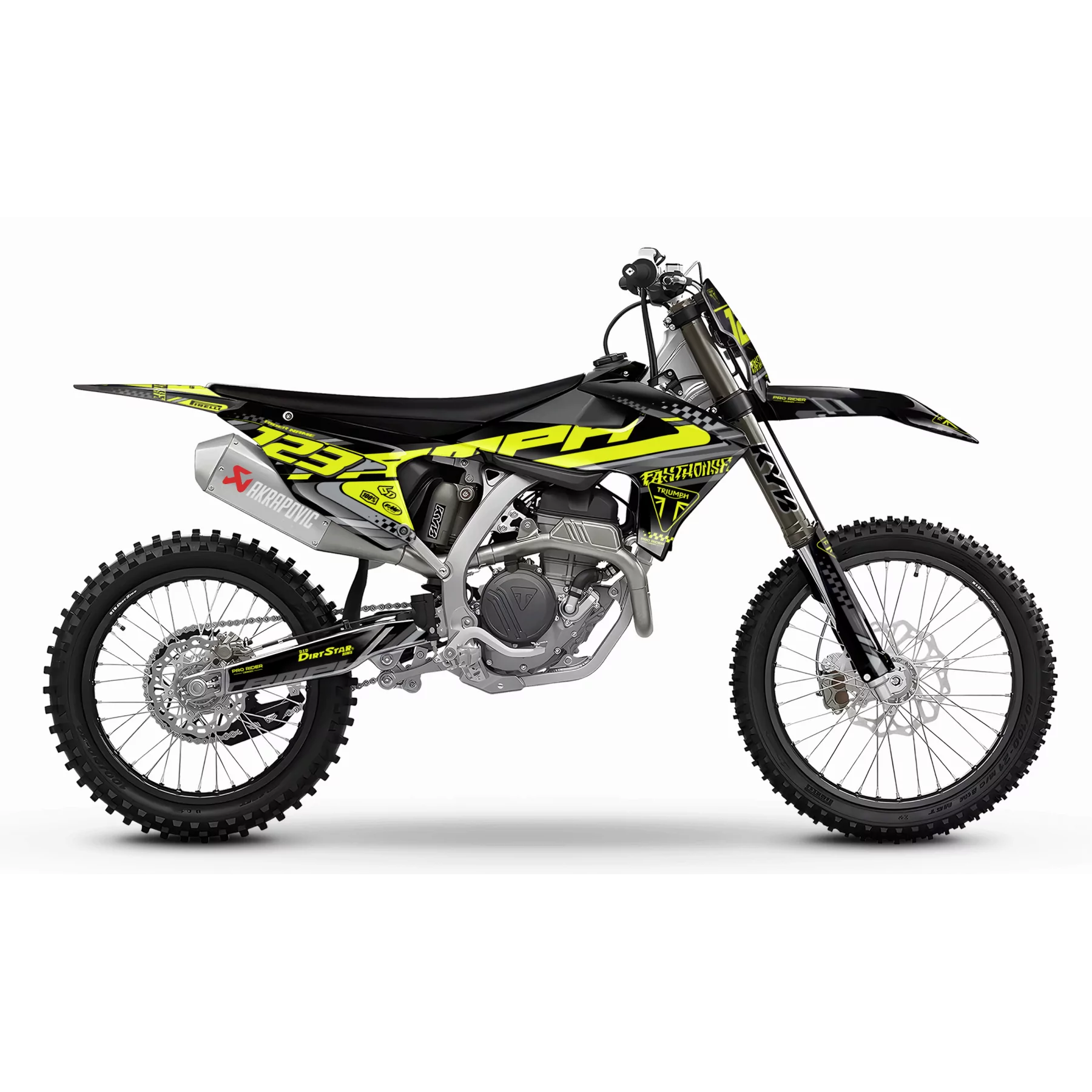Kit adesivos moto KIT ADESIVOS MOTOCROSS TRIUMPH FASTHOUSE NEON