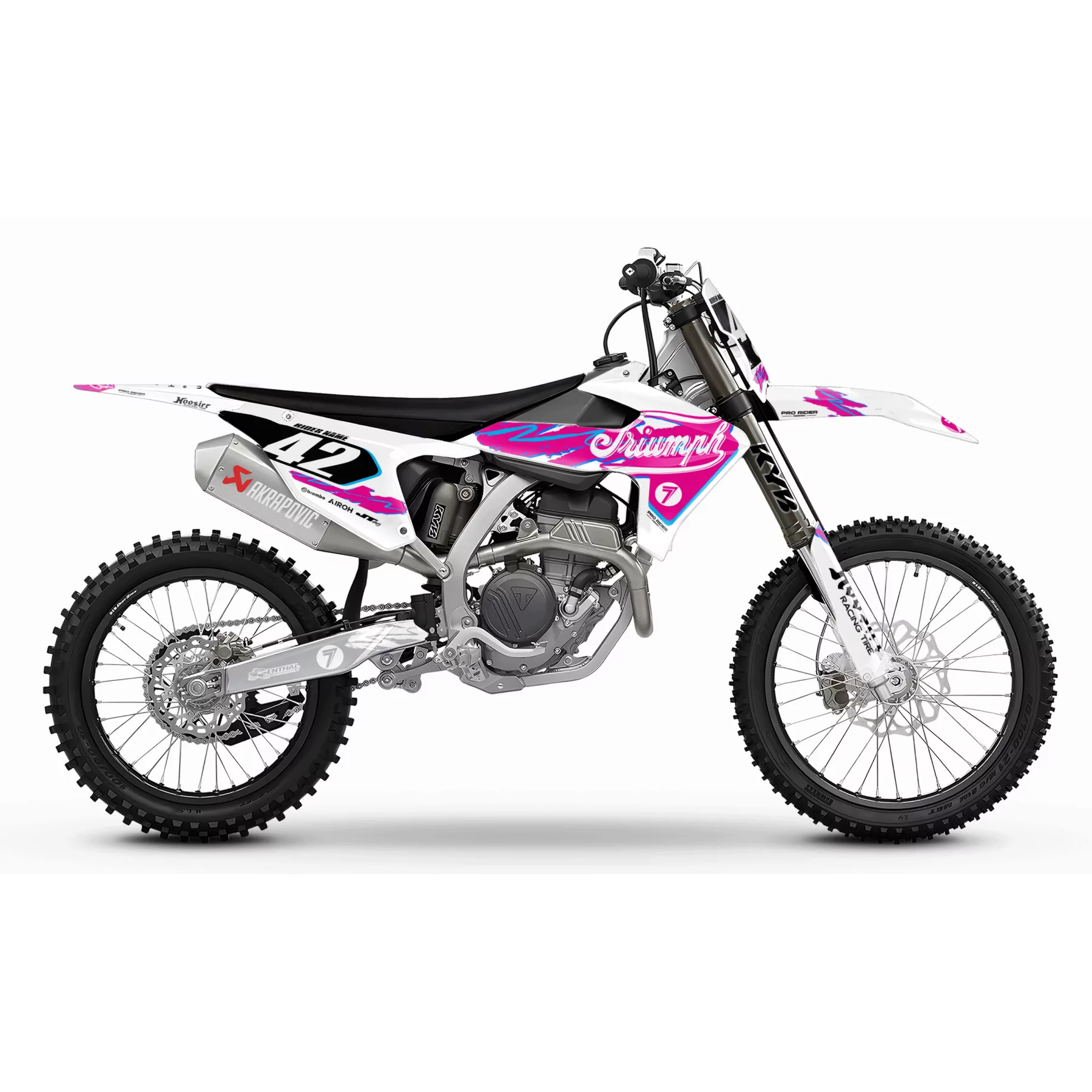 Kit adhesivos moto KIT ADHESIVOS MOTOCROSS TRIUMPH RETRO PINK