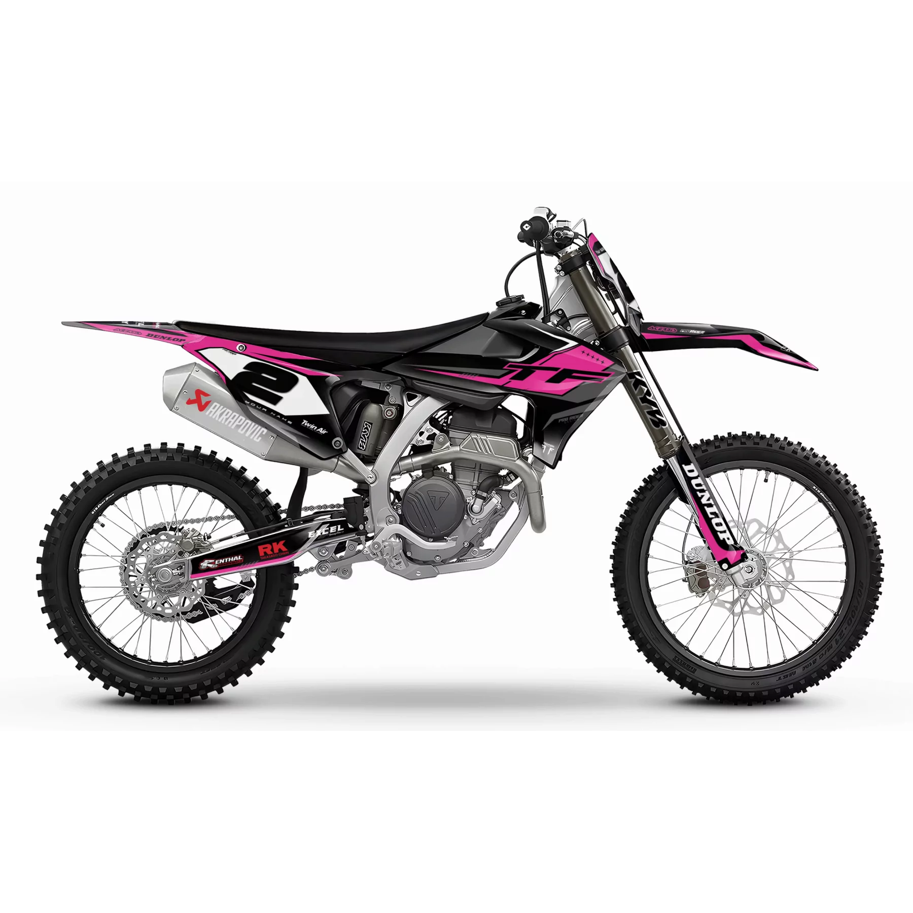 Kit adesivos moto KIT ADESIVOS MOTOCROSS TRIUMPH OXFORD PINK