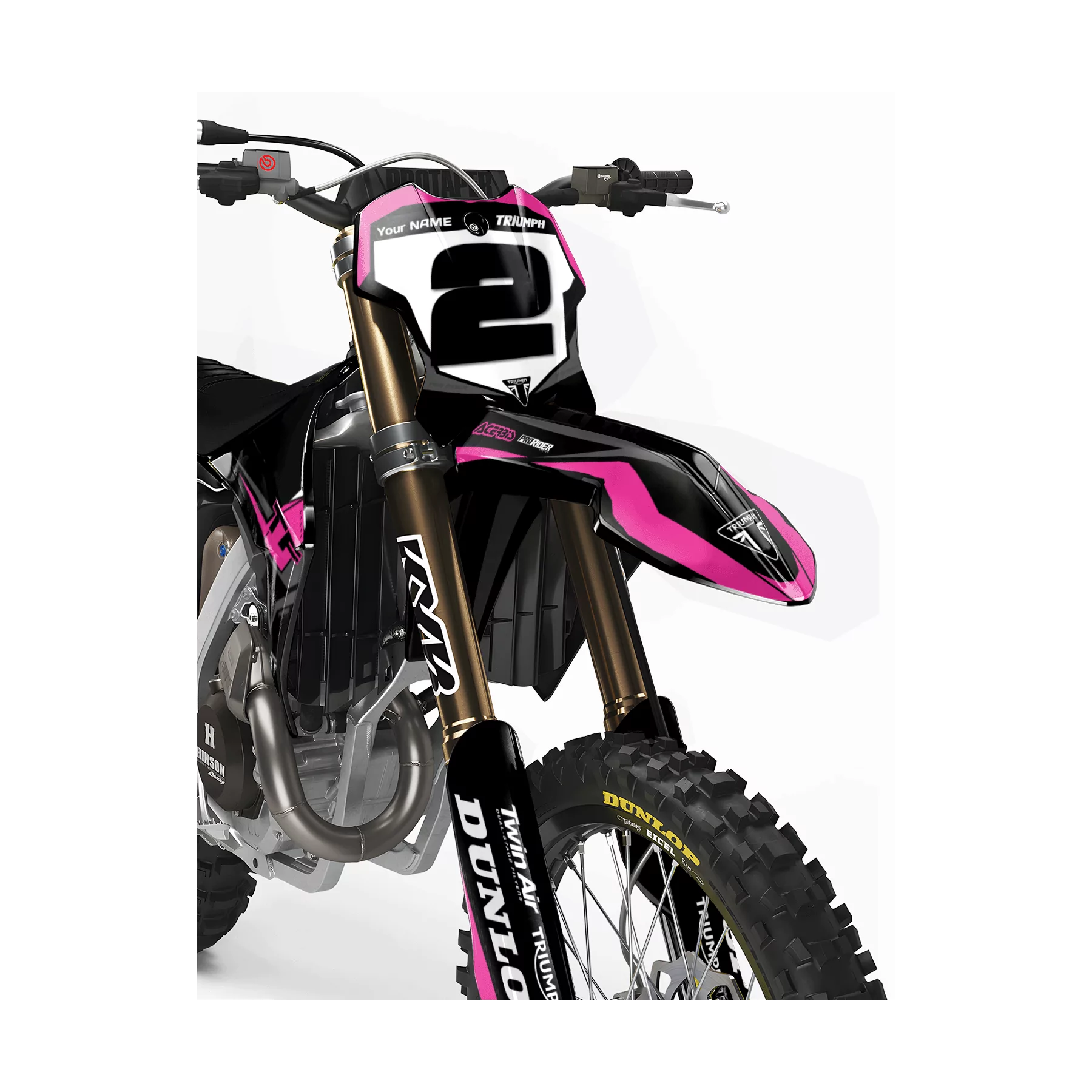 Kit adesivos moto KIT ADESIVOS MOTOCROSS TRIUMPH OXFORD PINK