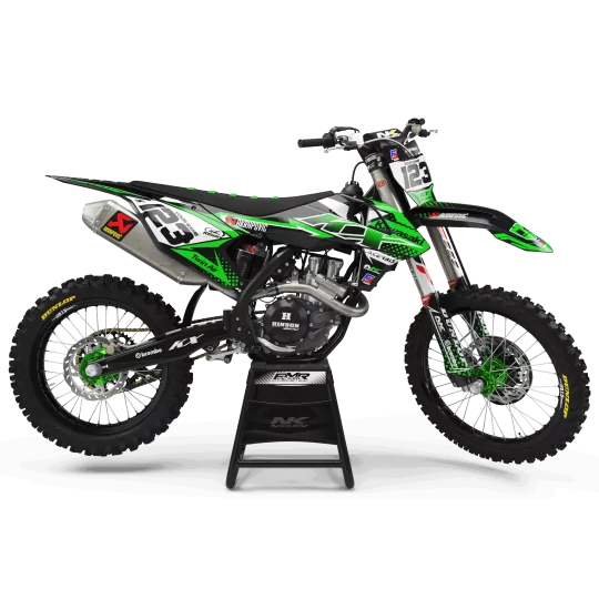 Kit adesivos moto KIT ADESIVOS MOTOCROSS kawasaki FACTORY ENERGY verde (ref:prda33b)