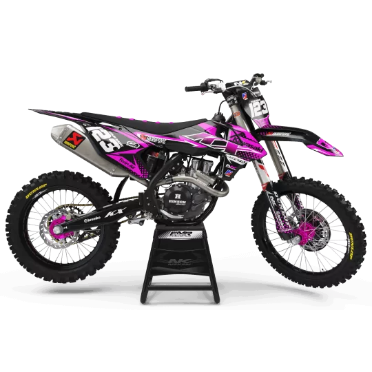 Kit adesivos moto KIT ADESIVOS MOTOCROSS kawasaki FACTORY ENERGY rosa (ref:prda33b3)