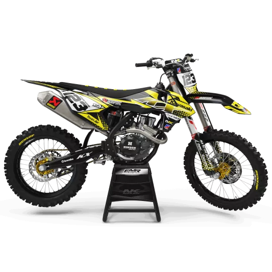 STICKERSET moto Stickerset MOTOCROSS kawasaki FACTORY ENERGY geel (ref:prda33b4)