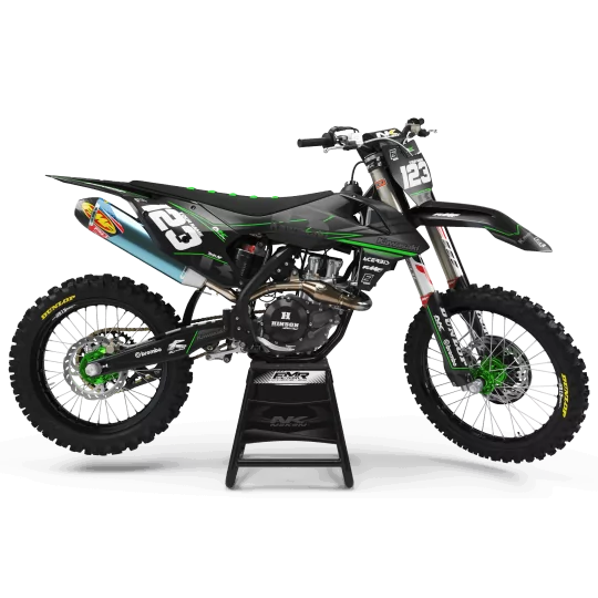 Kit adhesivos moto KIT ADHESIVOS MOTOCROSS kawasaki FACTORY NEKEN BLACK MATE (ref:prda31b)