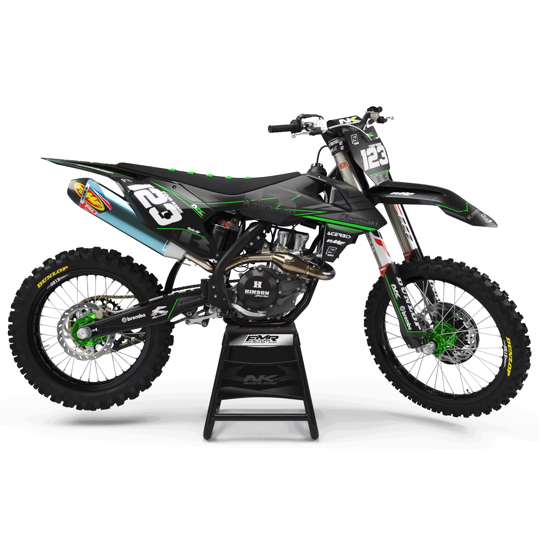Dekor Motorrad DEKOR MOTOCROSS kawasaki FACTORY NEKEN BLACK MATE (ref:prda31b)