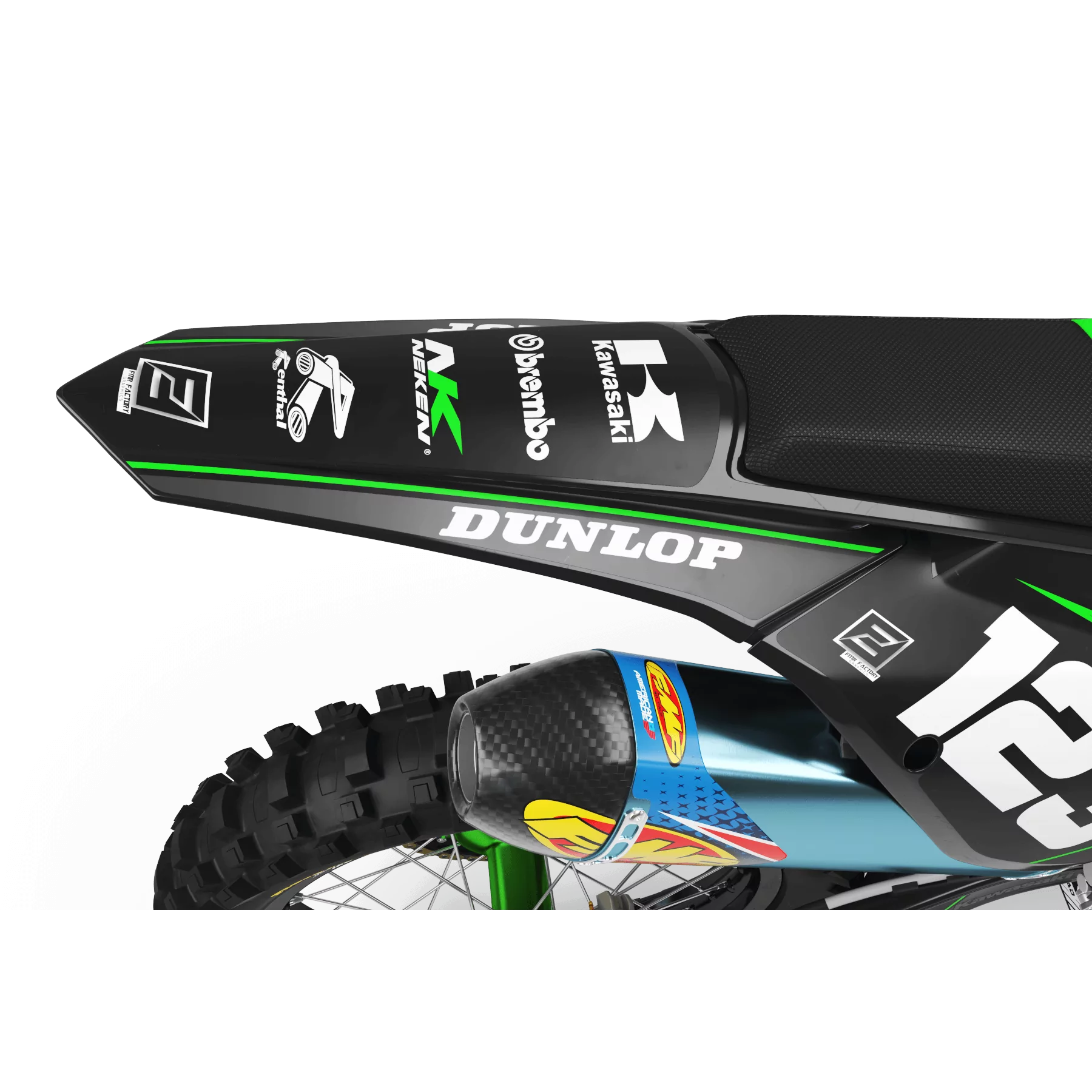 DEKOR Moto Dekor MOTOCROSS kawasaki FACTORY NEKEN BLACK MATE (ref:prda31b)