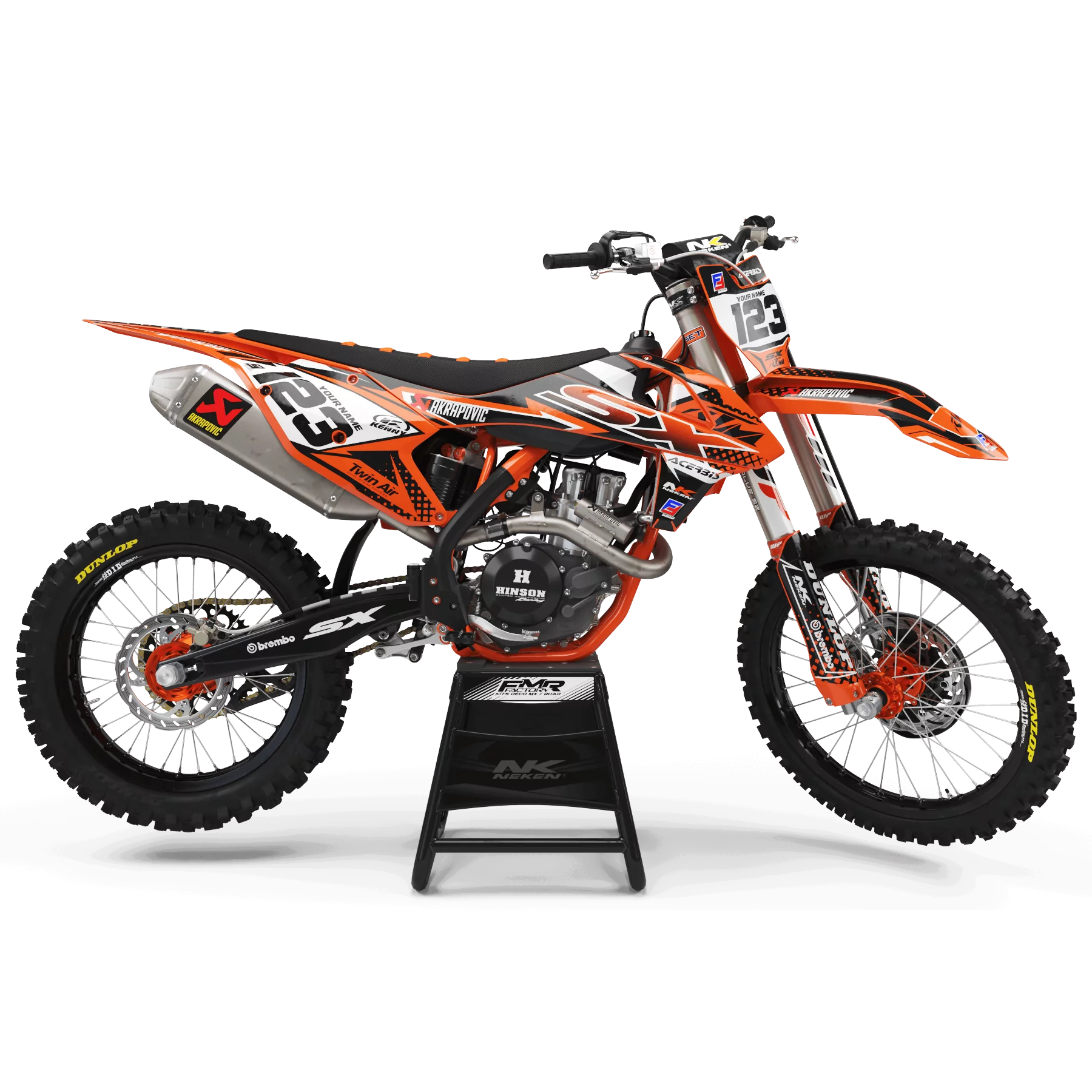 Kit adesivos moto KIT ADESIVOS Motocross KTM FACTORY ENERGY laranja (ref:prda33c)