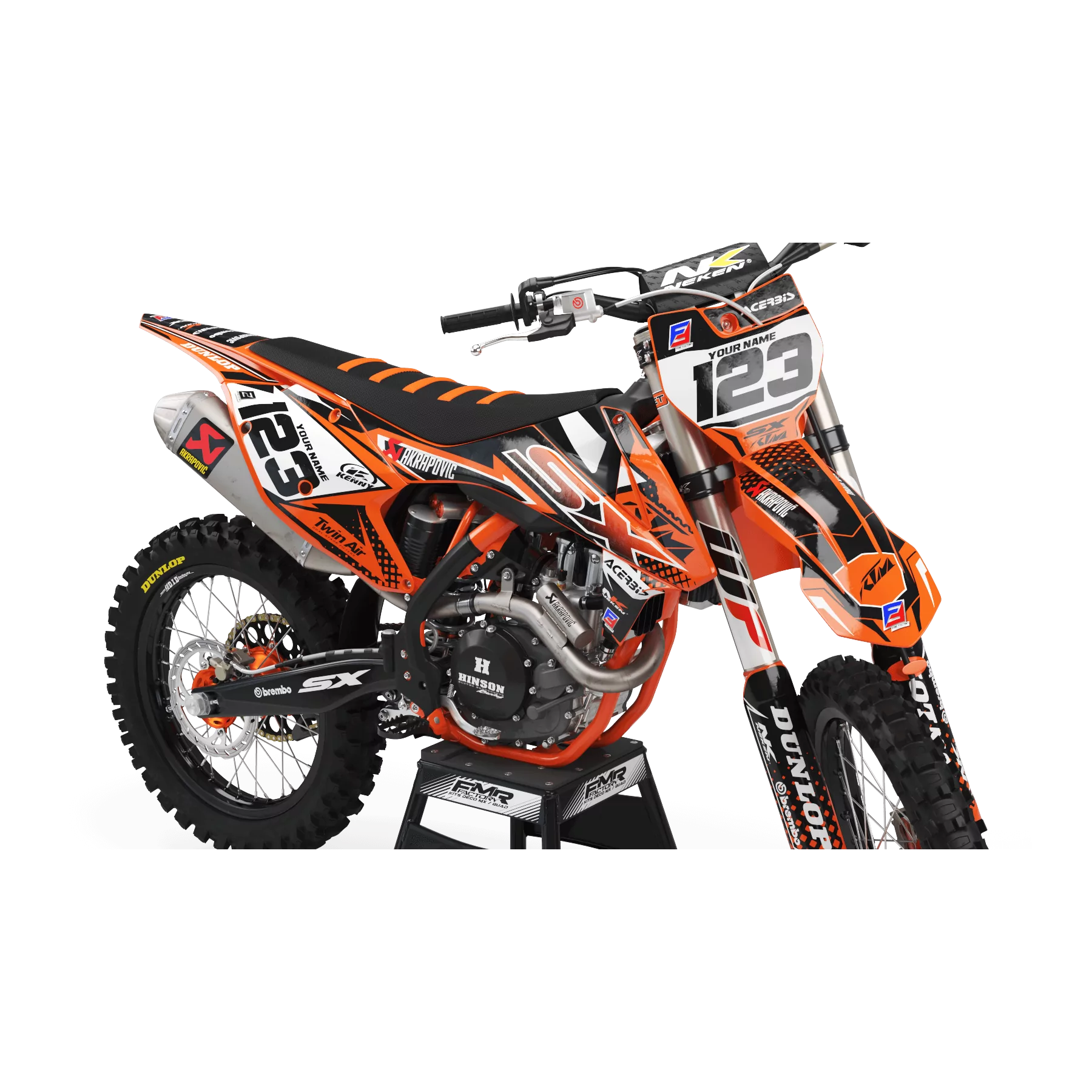 Kit adesivos moto KIT ADESIVOS Motocross KTM FACTORY ENERGY laranja (ref:prda33c)