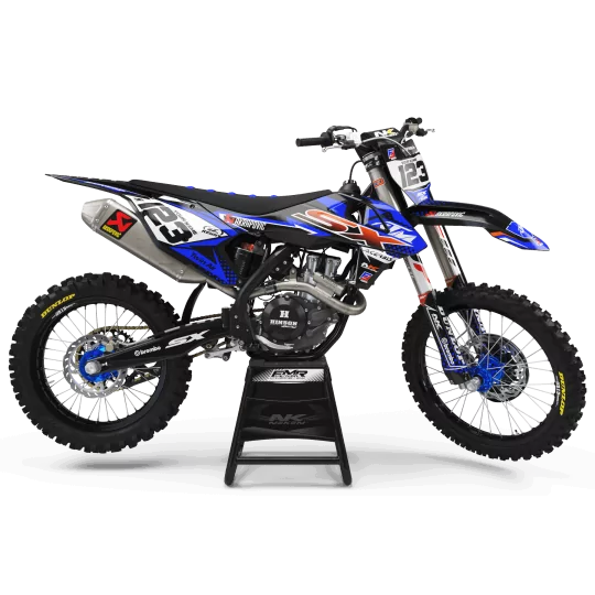 Kit adesivos moto KIT ADESIVOS Motocross KTM FACTORY ENERGY azul/laranja (ref:prda33c2)