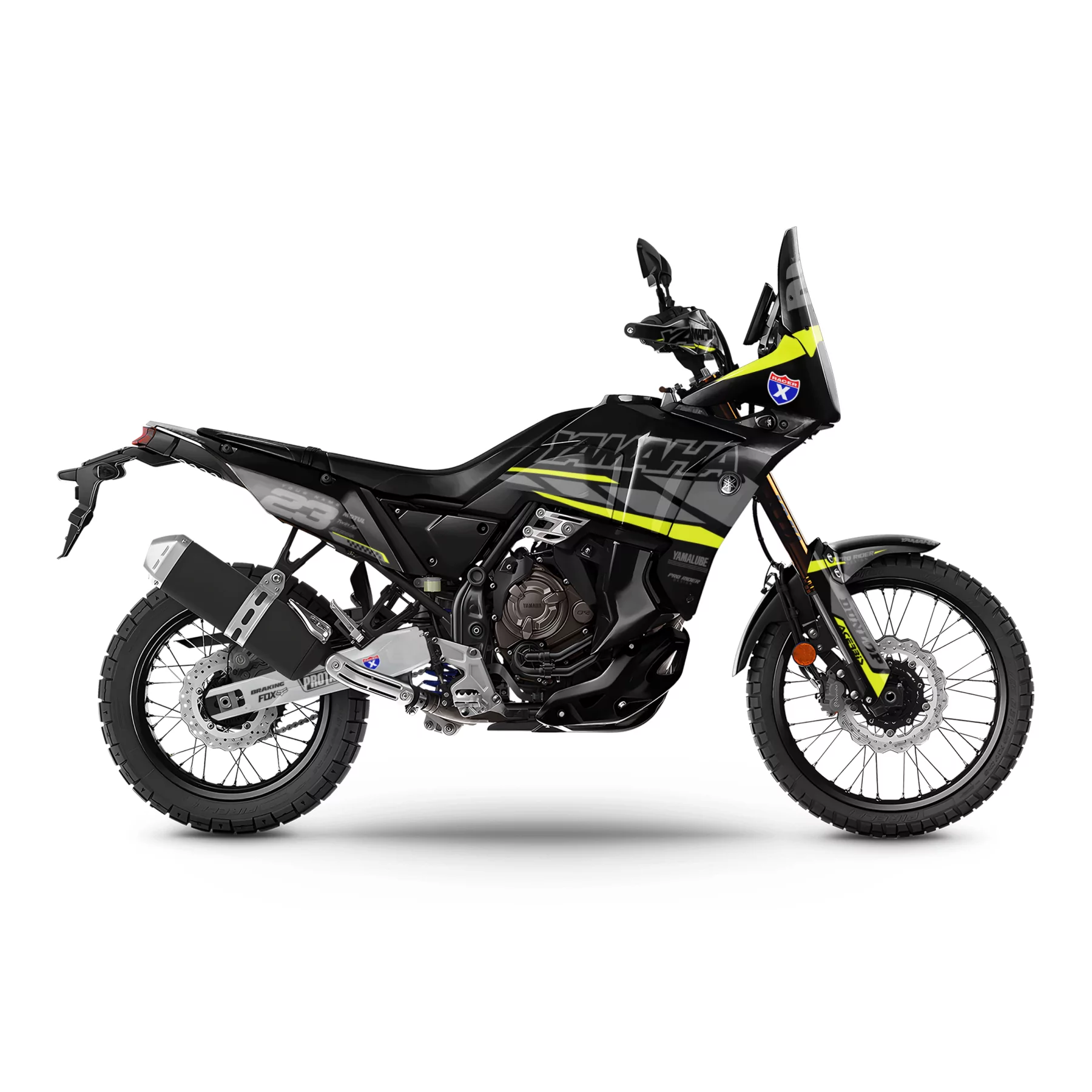 Stickerset moto Stickerset Yamaha Ténéré 700 "Speed Blocks NEON" gepersonaliseerd – ProRider Design