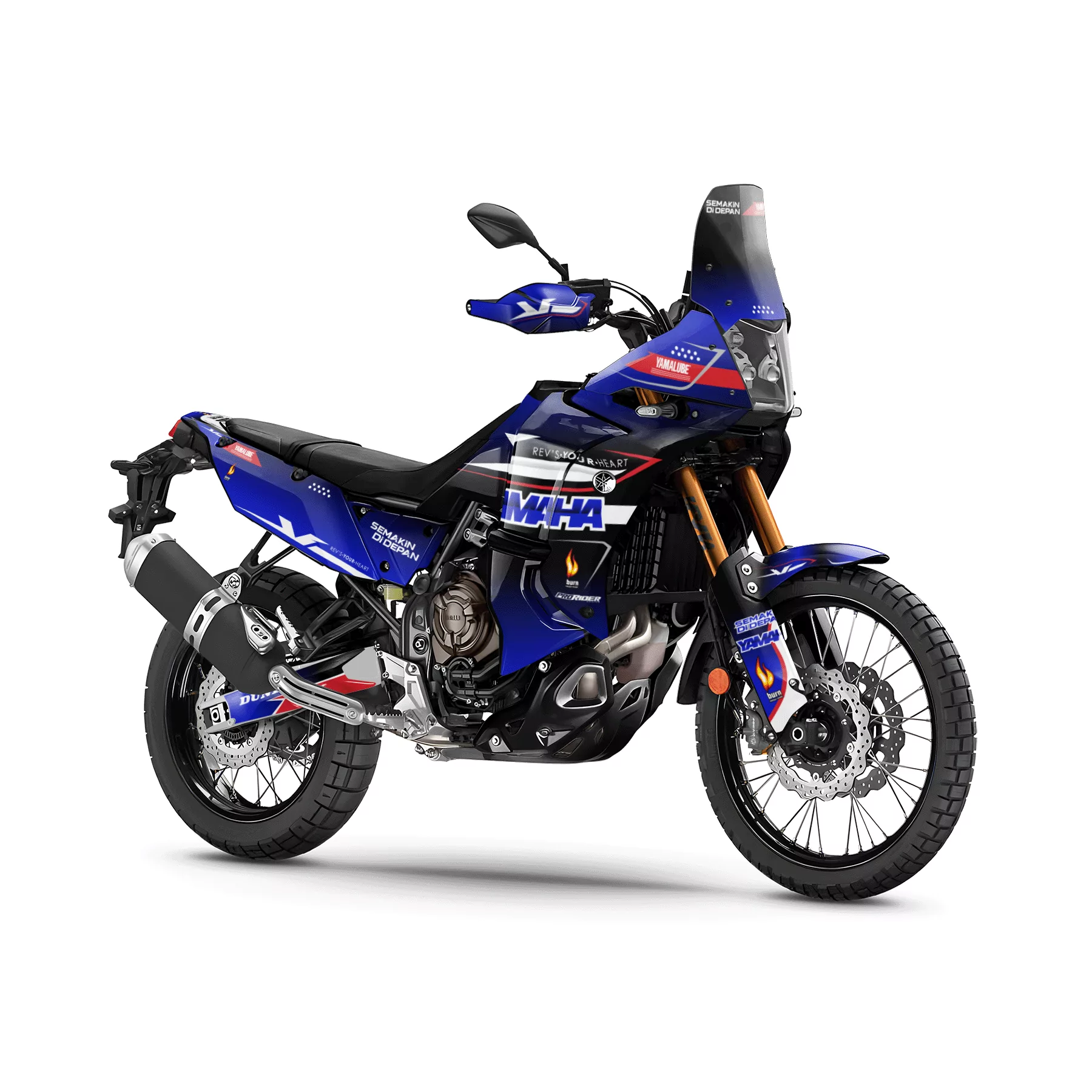 Stickerset moto Stickerset Yamaha Ténéré 700 "Fire Power" gepersonaliseerd – ProRider Design