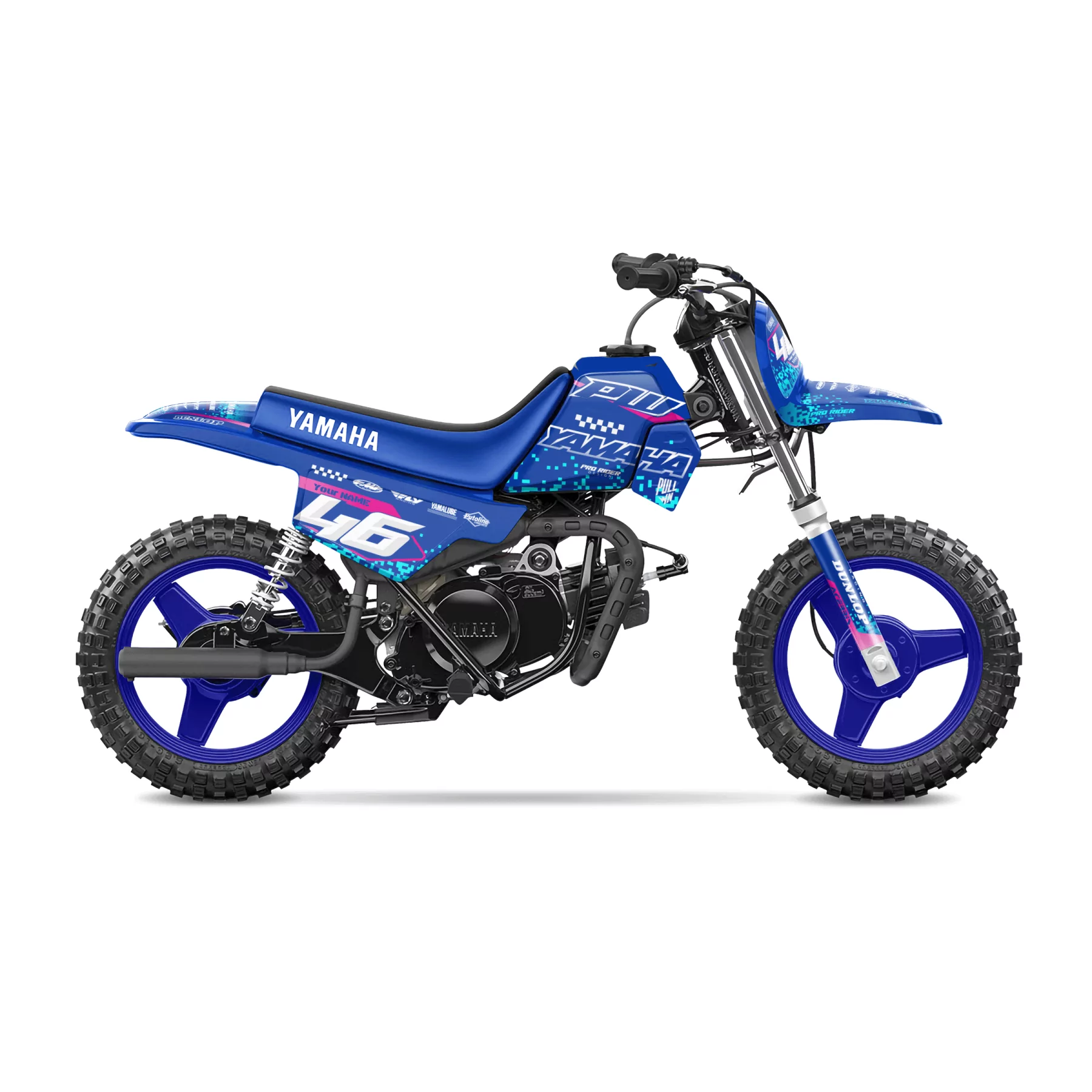 Motorrad Dekor Dekor Motocross YAMAHA PW-TTR | PIXEL BLUE