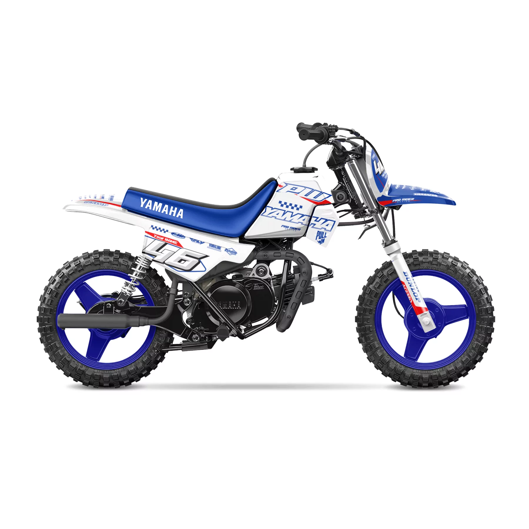 Motorrad Dekor Dekor Motocross YAMAHA PW-TTR | WHITE FLAG