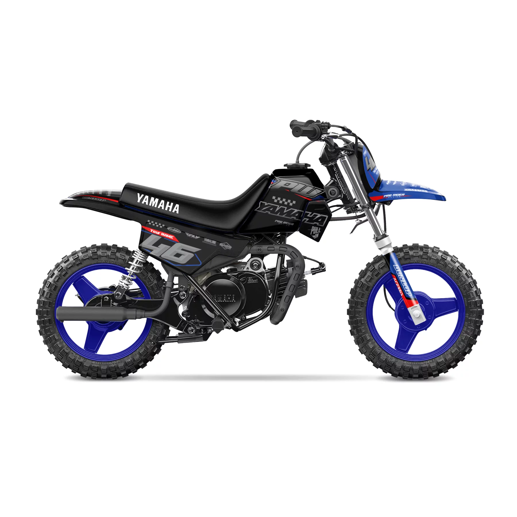 Motorrad Dekor Dekor Motocross YAMAHA PW-TTR | BLACK FLAG