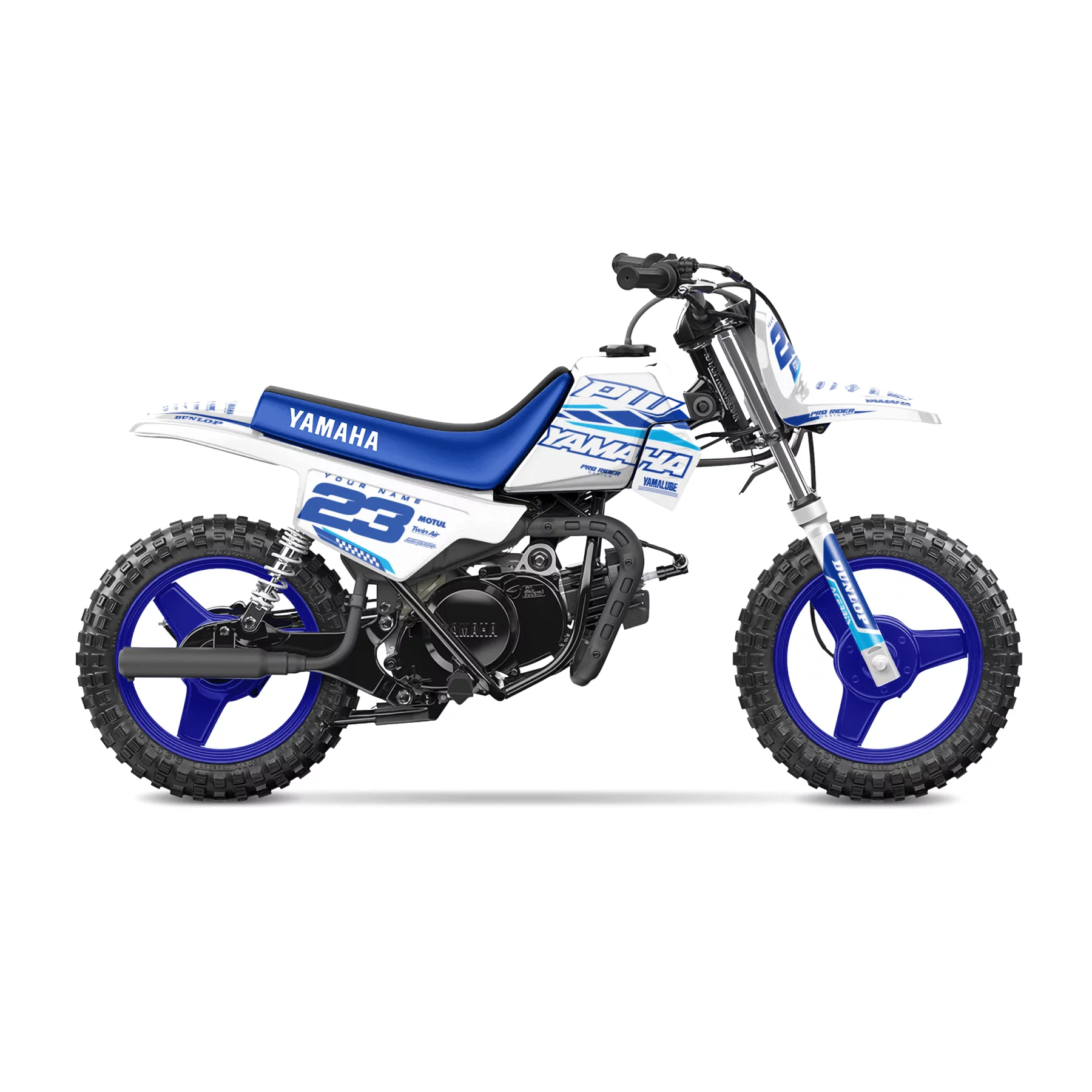Motorcycle graphics Graphics Motocross YAMAHA PW-TTR | Speed Blocks - WHITE BLUE