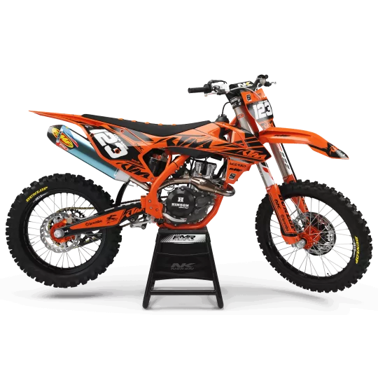 Kit adesivos moto KIT ADESIVOS Motocross ktm FACTORY Neken preto|laranja (ref:prda32c)