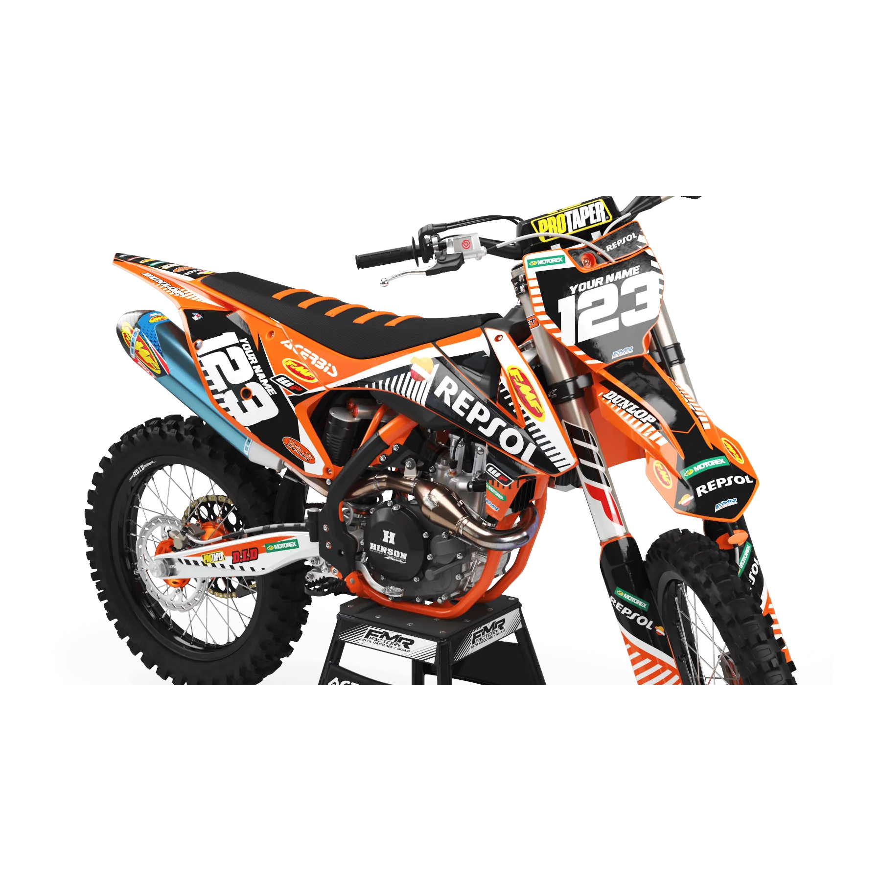 Kit adhesivos moto KIT ADHESIVOS Motocross KTM PERSO MOTOCROSS REPSOL ktm (ref:prda12d)
