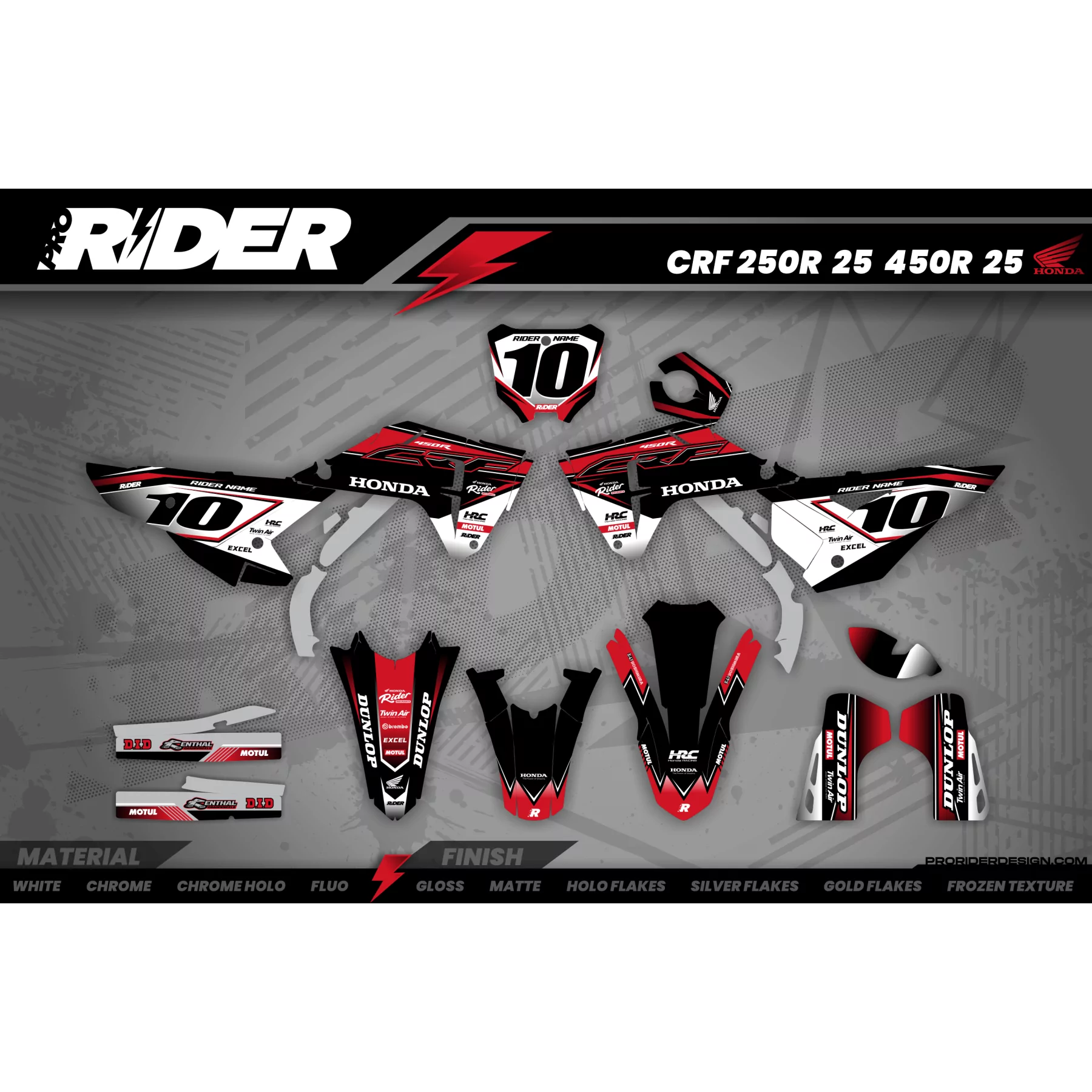 Kit adesivos moto KIT ADESIVOS Motocross HONDA HRC LINE