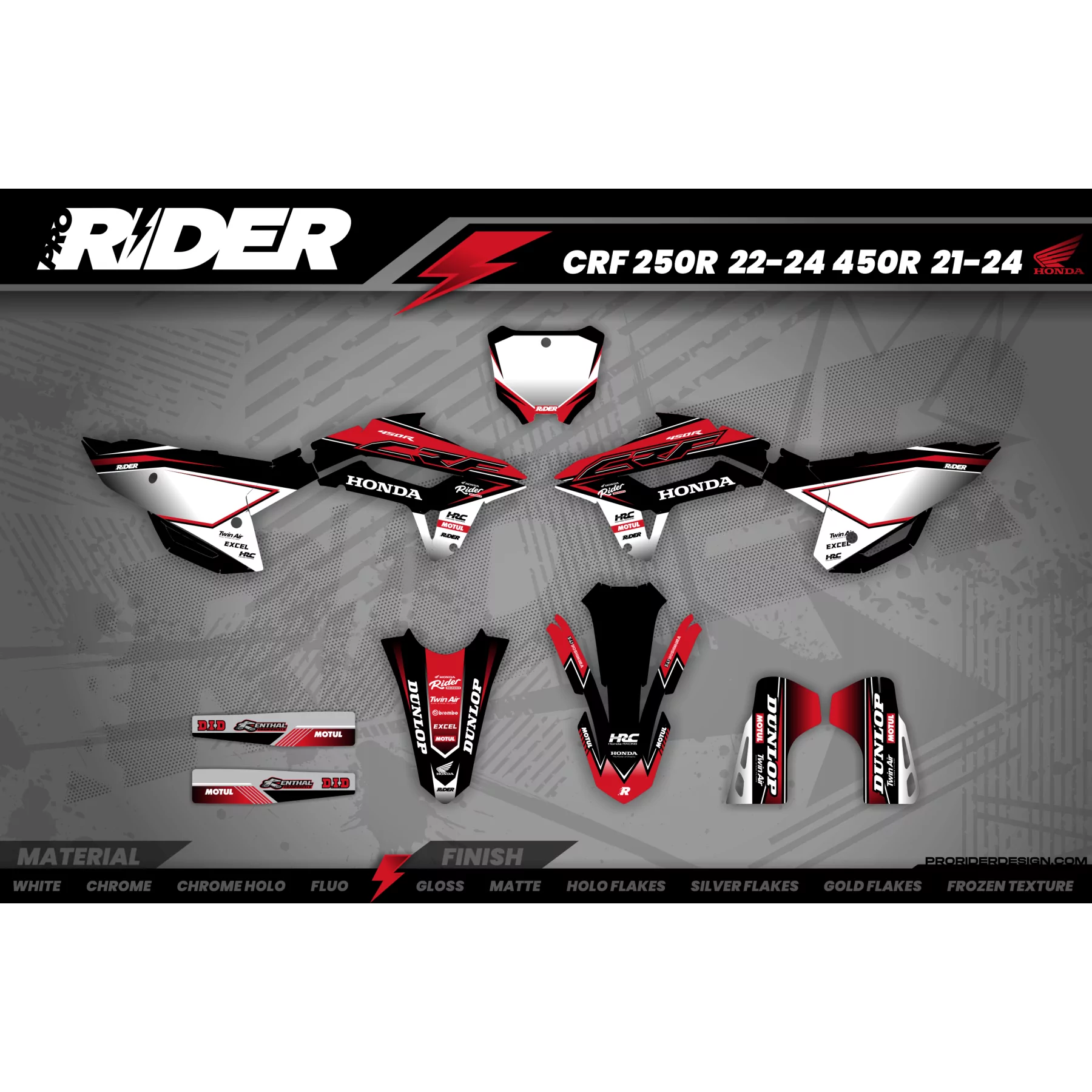 Kit adesivos moto Kit adesivos Motocross HONDA HRC LINE