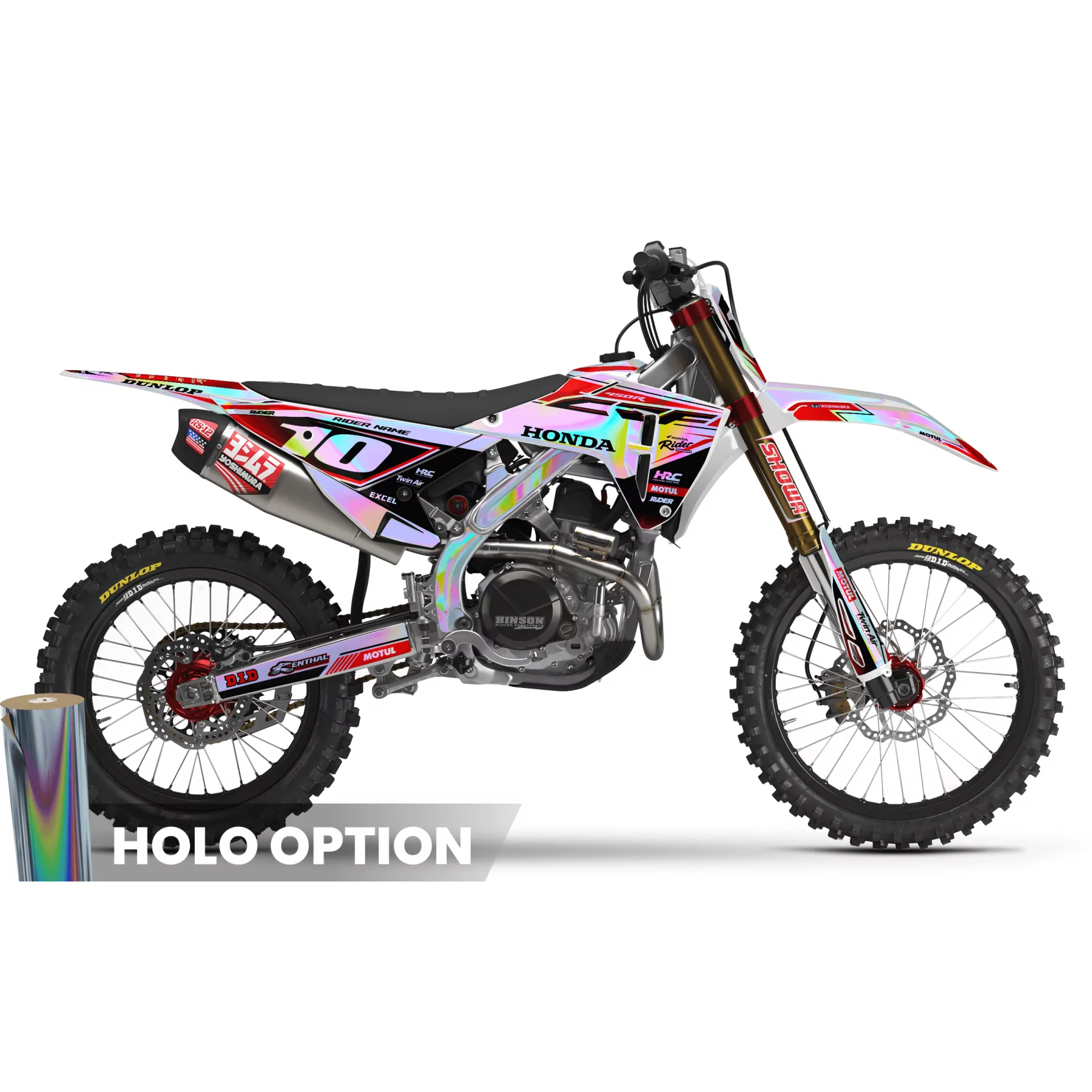Kit adesivos moto Kit adesivos Motocross HONDA WHITE HRC LINE