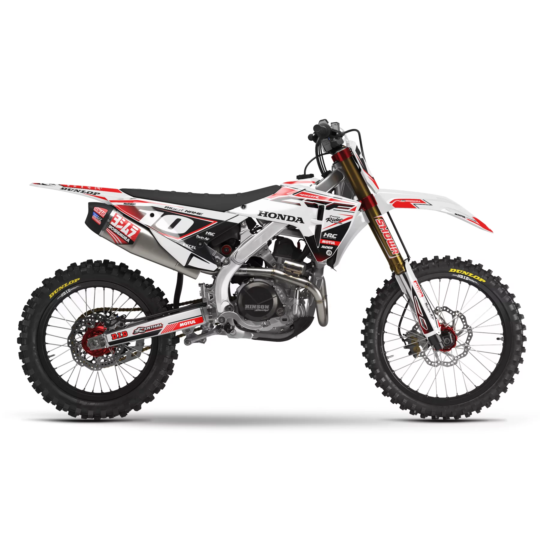 Kit adesivos moto Kit adesivos Motocross HONDA WHITE HRC LINE