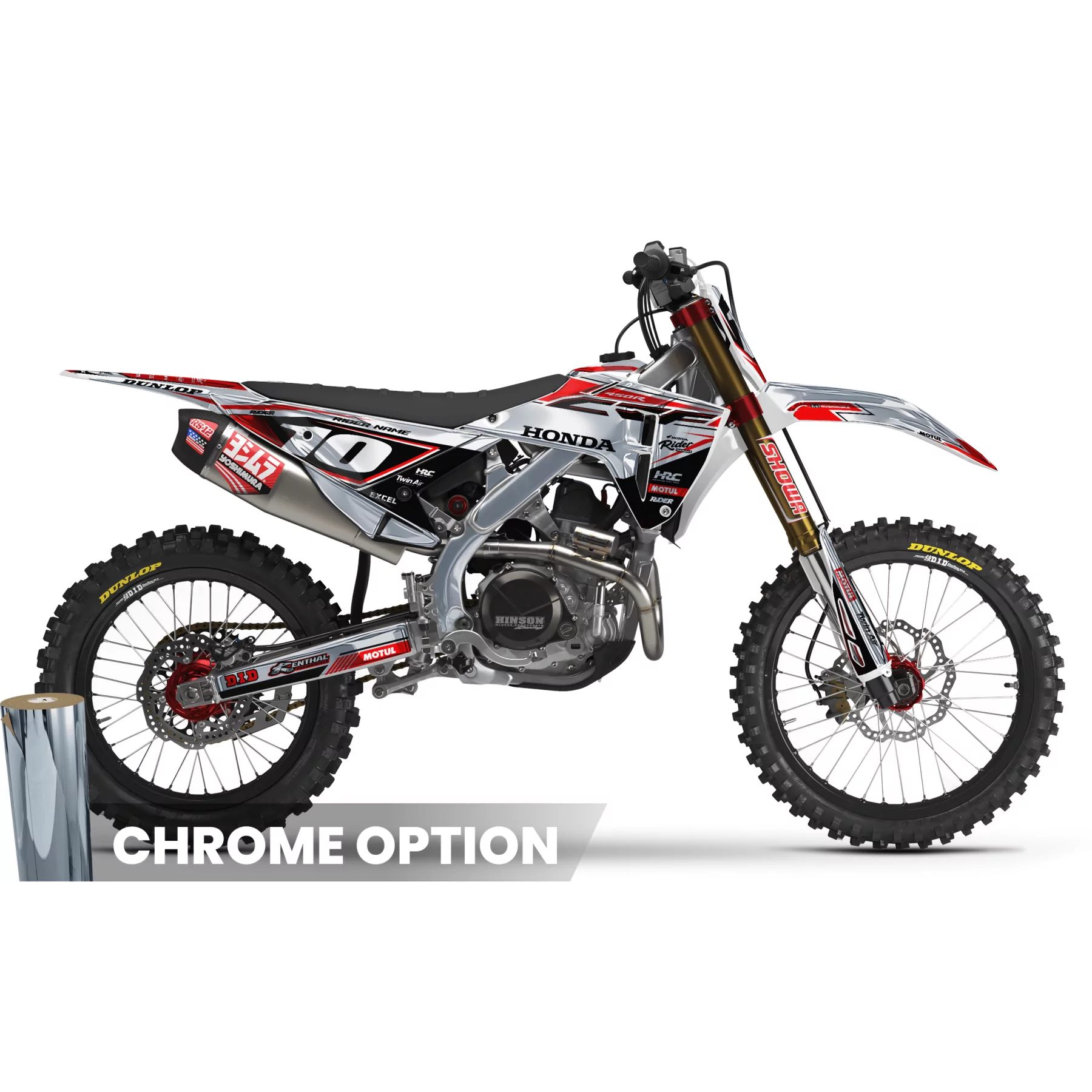 Kit adesivos moto Kit adesivos Motocross HONDA WHITE HRC LINE