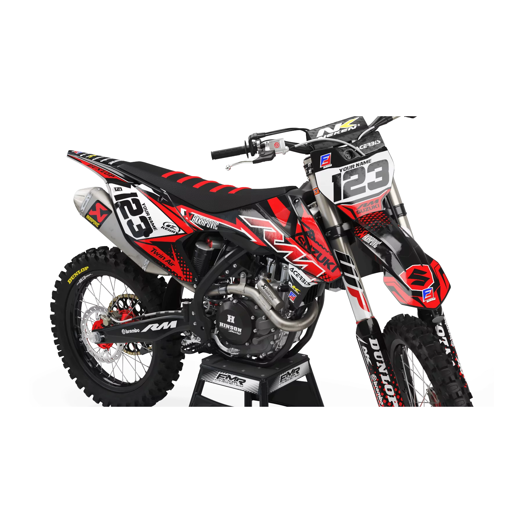 Kit adhesivos moto KIT ADHESIVOS Motocross suzuki FACTORY ENERGY rojo (ref:prda33d4)