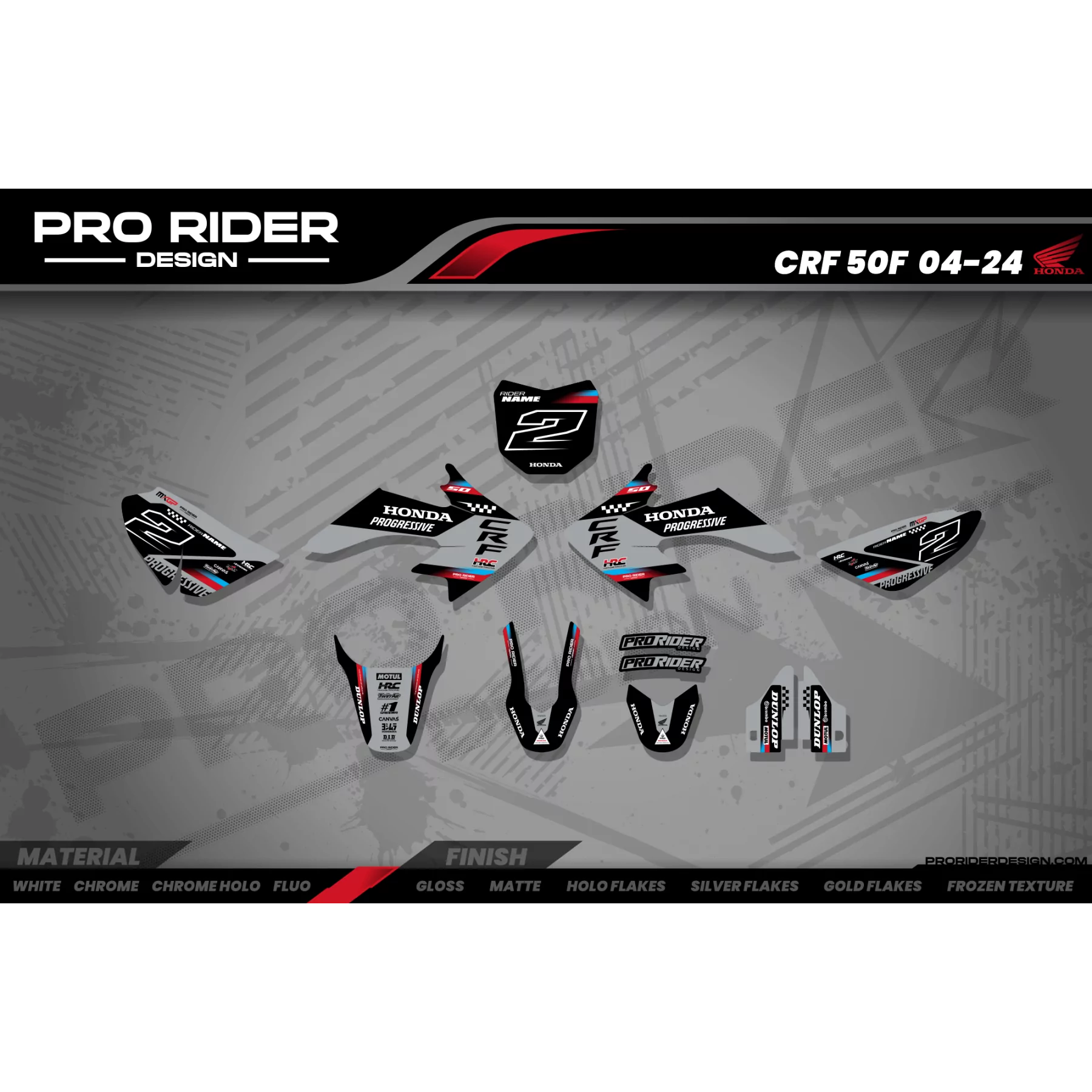 Kit Adesivos moto KIT ADESIVOS Motocross HONDA PowerCore GREY
