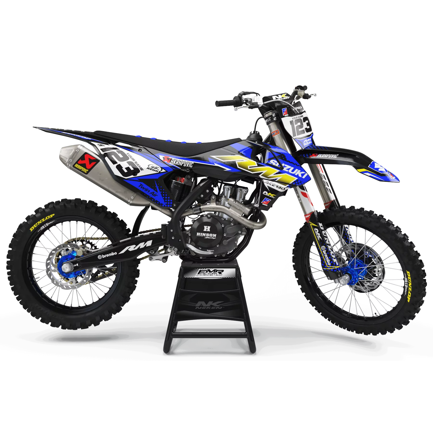 Grafiche moto Grafiche Motocross suzuki FACTORY ENERGY blu/giallo (ref:prda33d2)