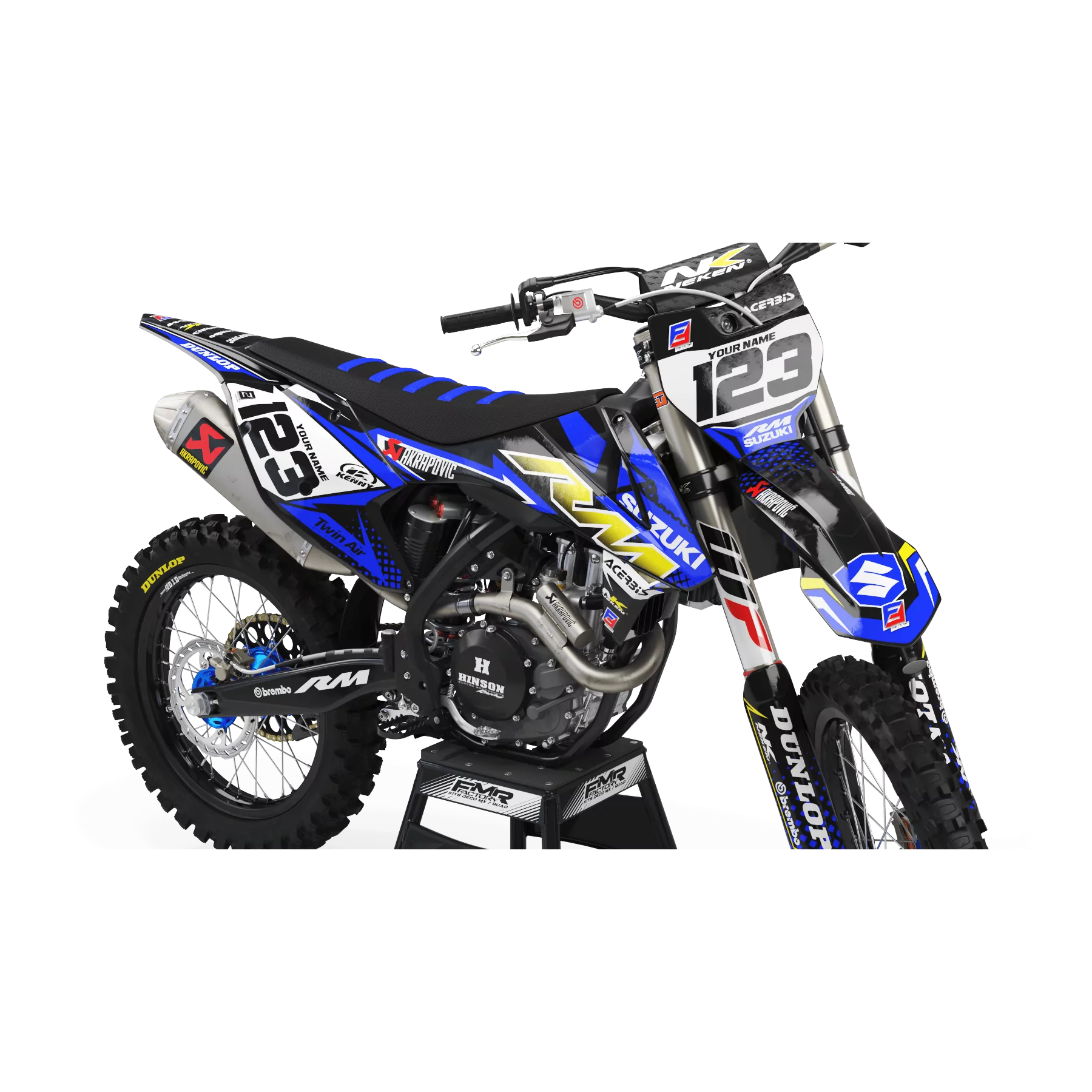 Grafiche moto Grafiche Motocross suzuki FACTORY ENERGY blu/giallo (ref:prda33d2)