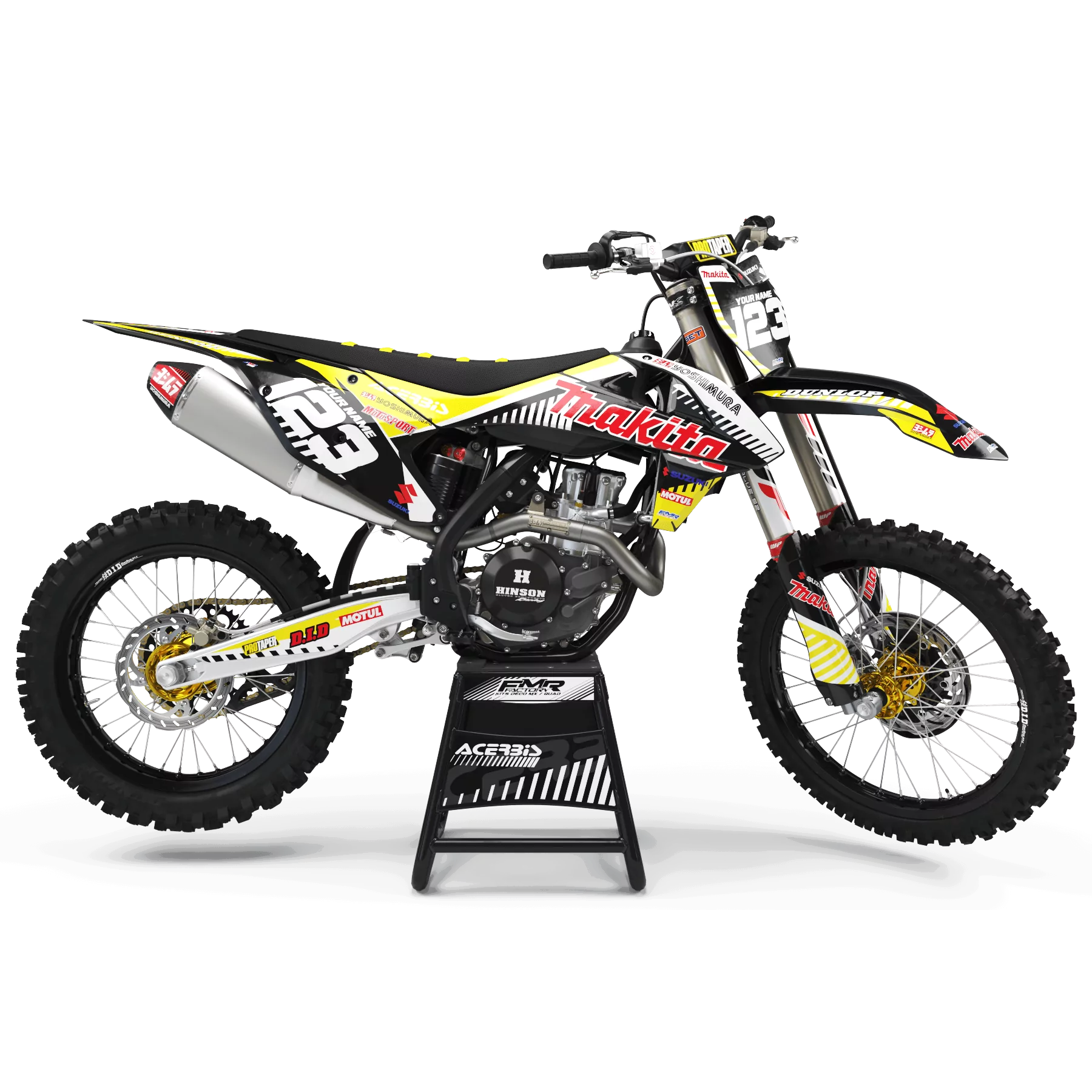 Kit adesivos moto KIT ADESIVOS Motocross suzuki MAKITA a baixo preço(ref:prda12c)